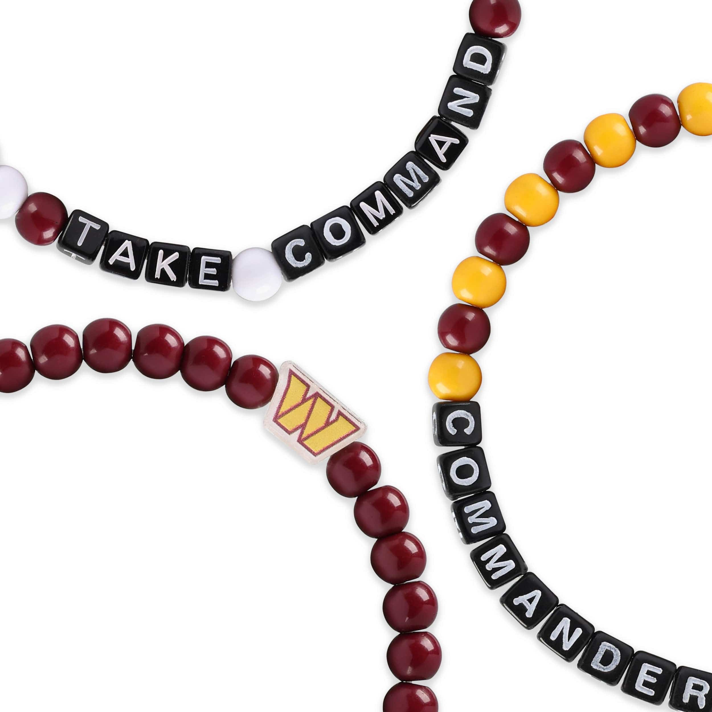 Washington Commanders NFL 3 Pack Beaded Friendship Bracelet - Image 2