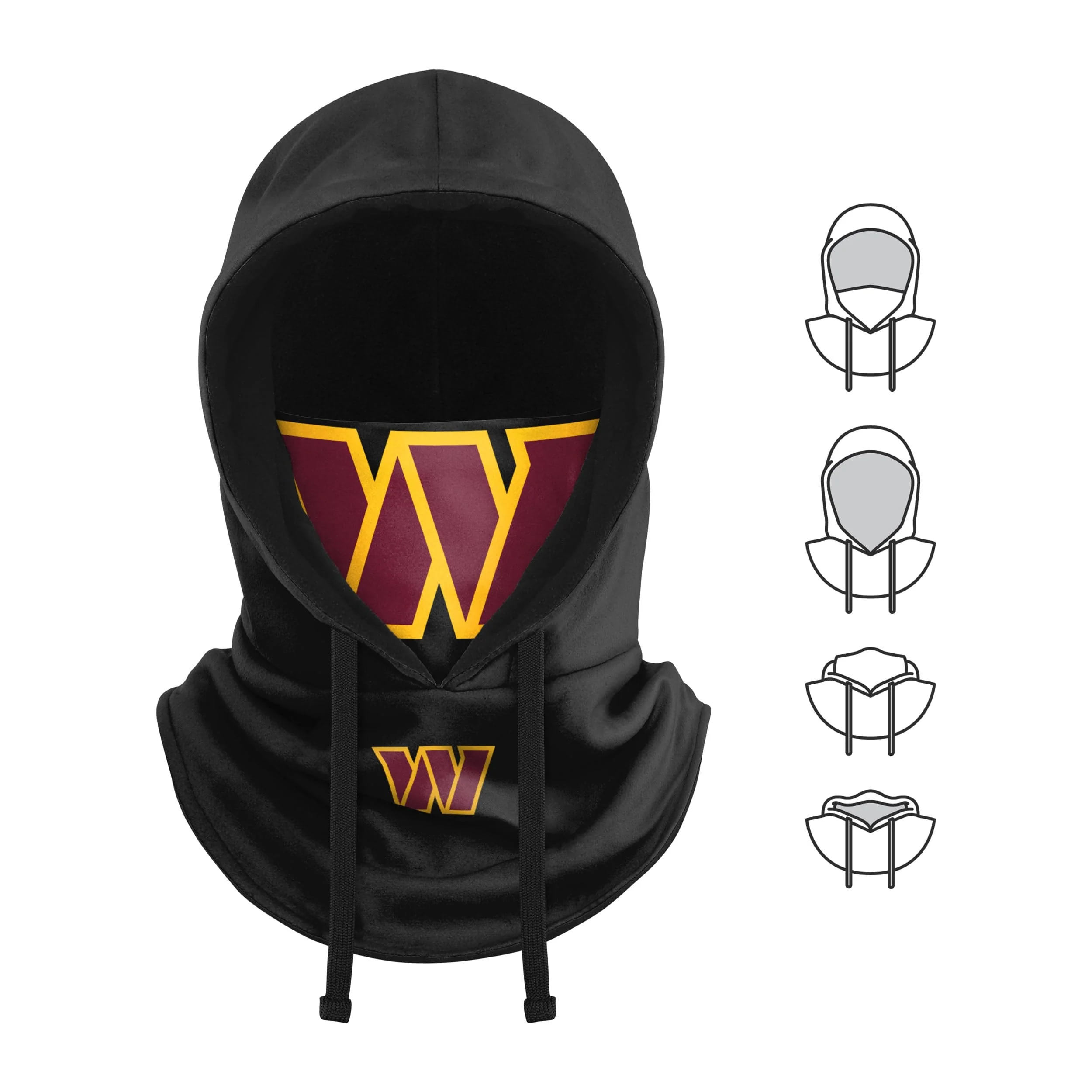 Washington Commanders NFL Black Drawstring Hooded Gaiter - Image 5