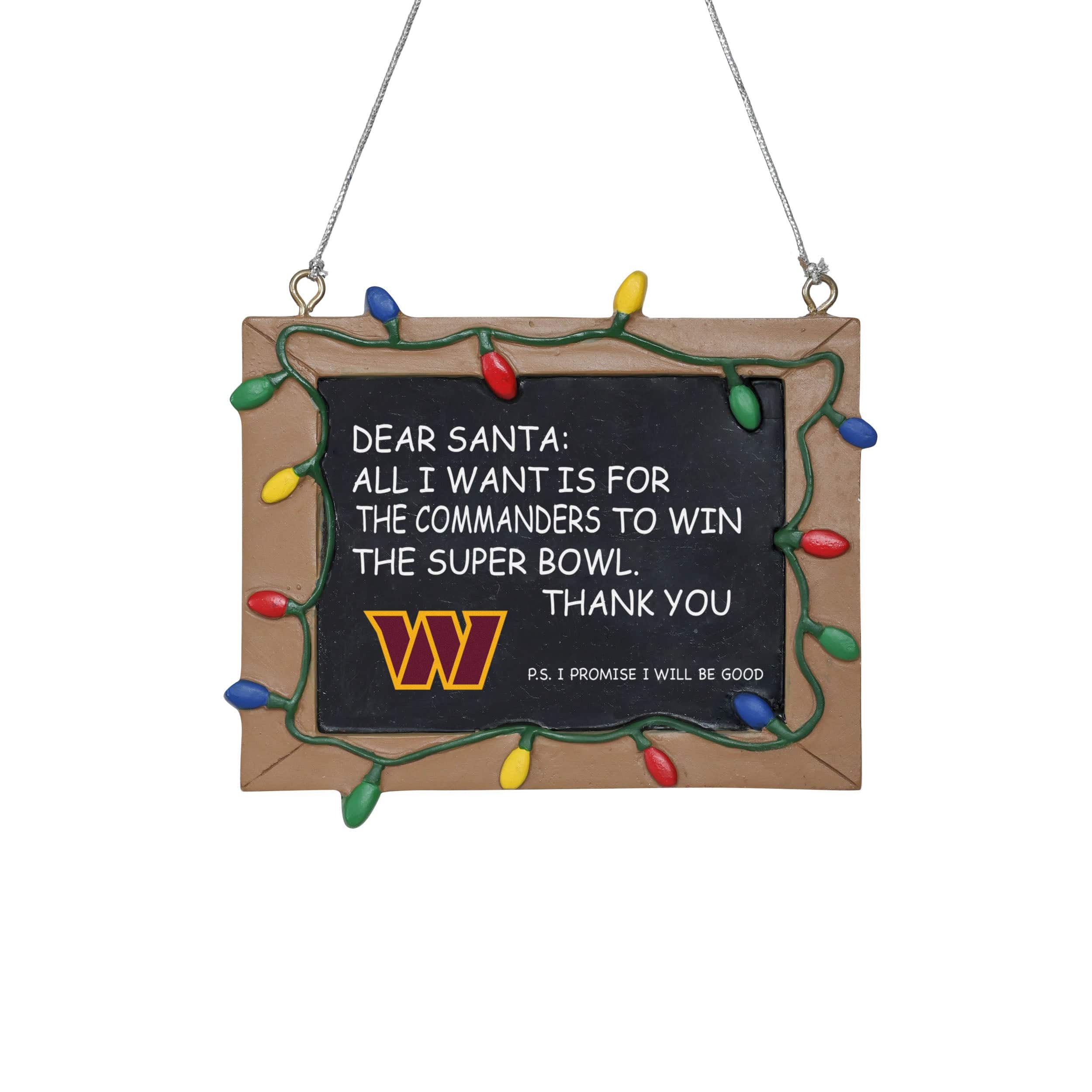 Washington Commanders NFL Chalkboard Sign Ornament