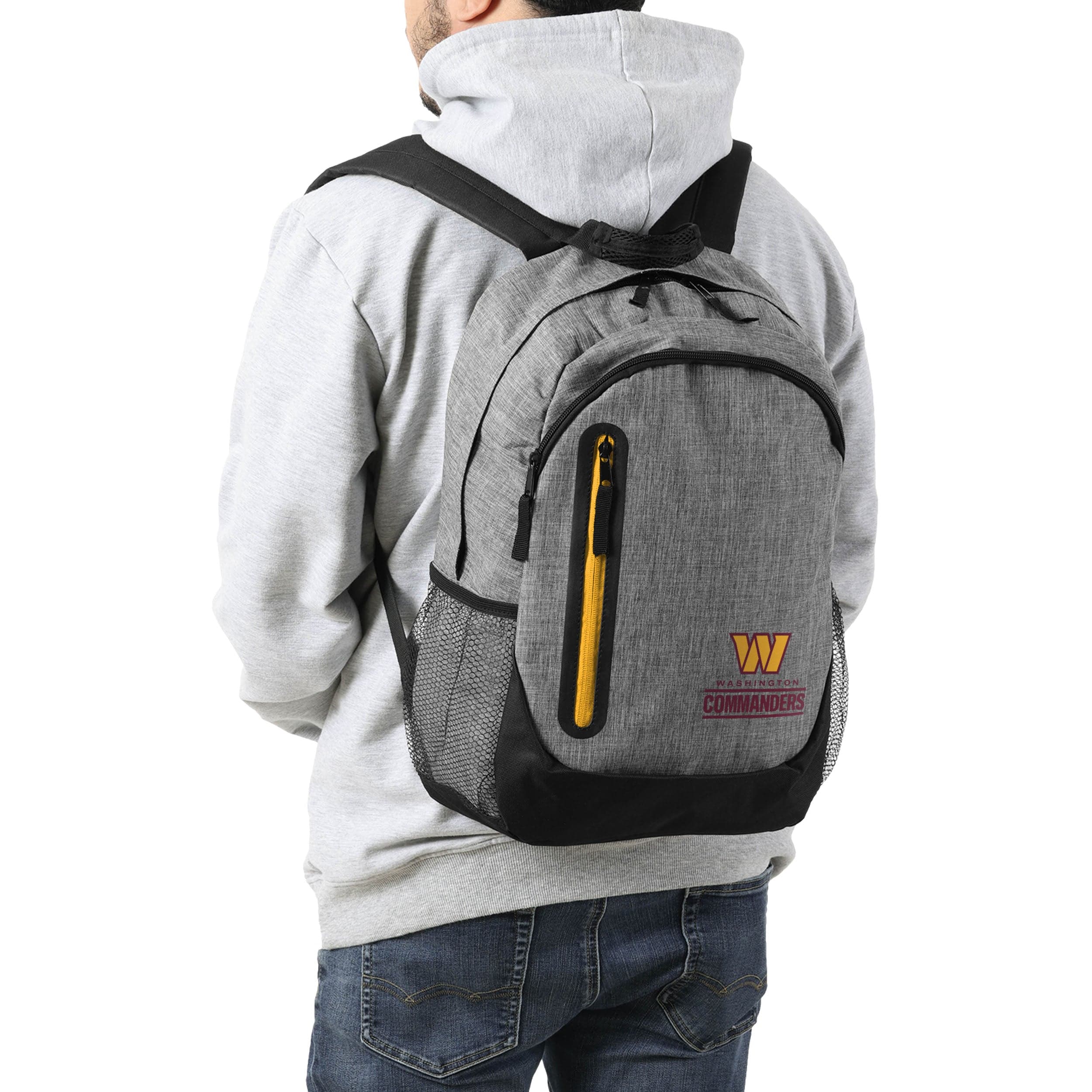 Washington Commanders NFL Heather Grey Bold Color Backpack - Image 5