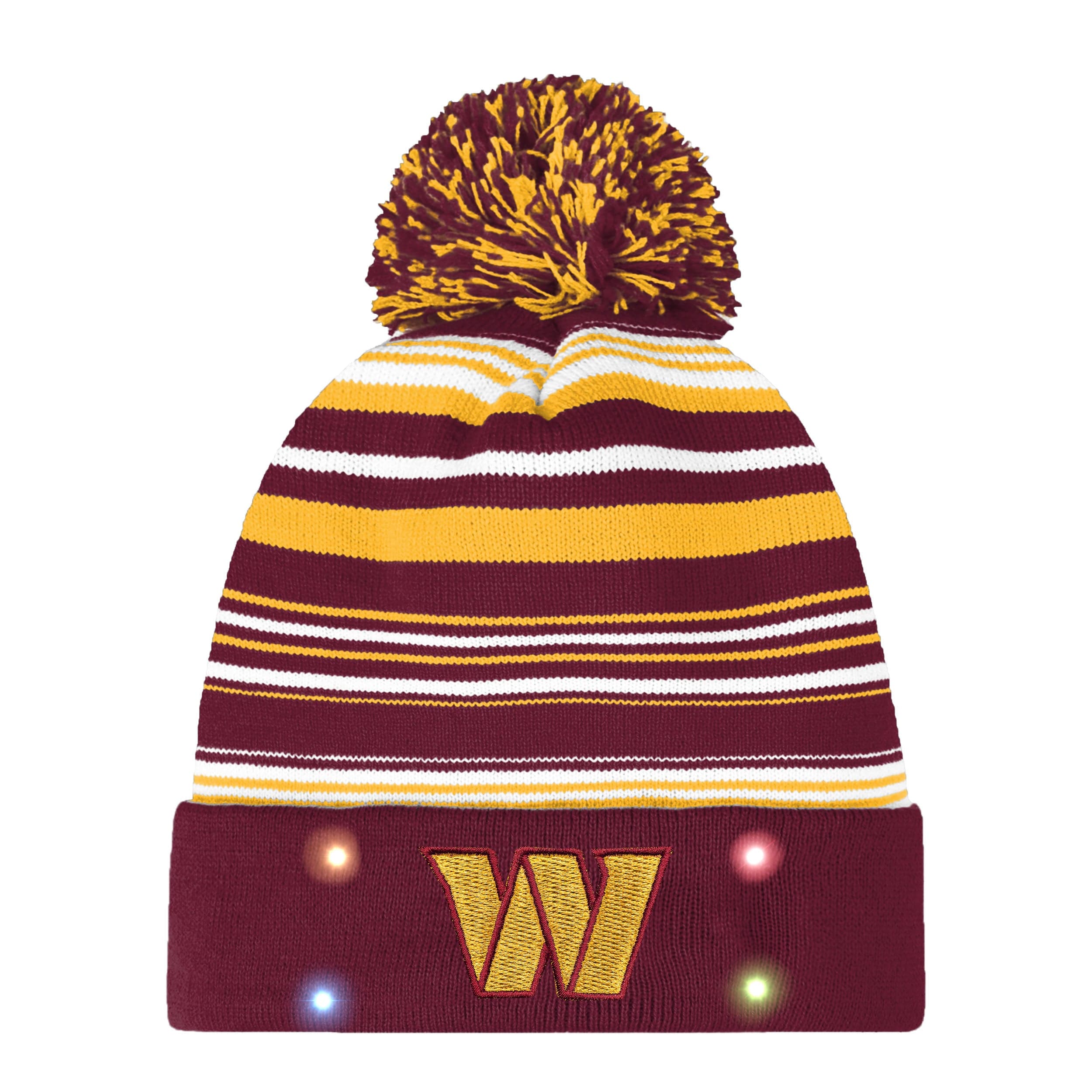 Washington Commanders NFL Horizontal Stripe Light Up Beanie - Image 2