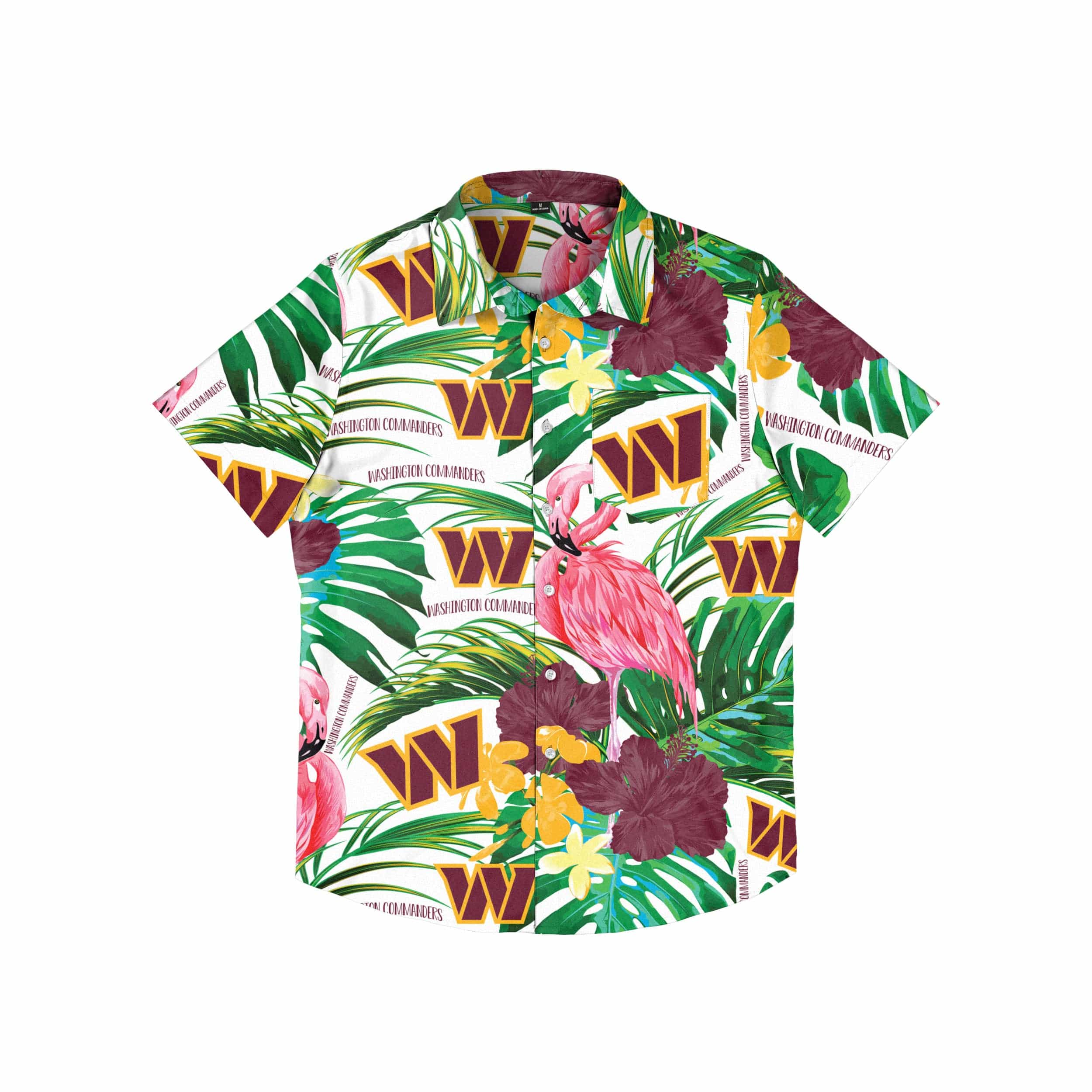 Washington Commanders NFL Mens Flamingo Button Up Shirt