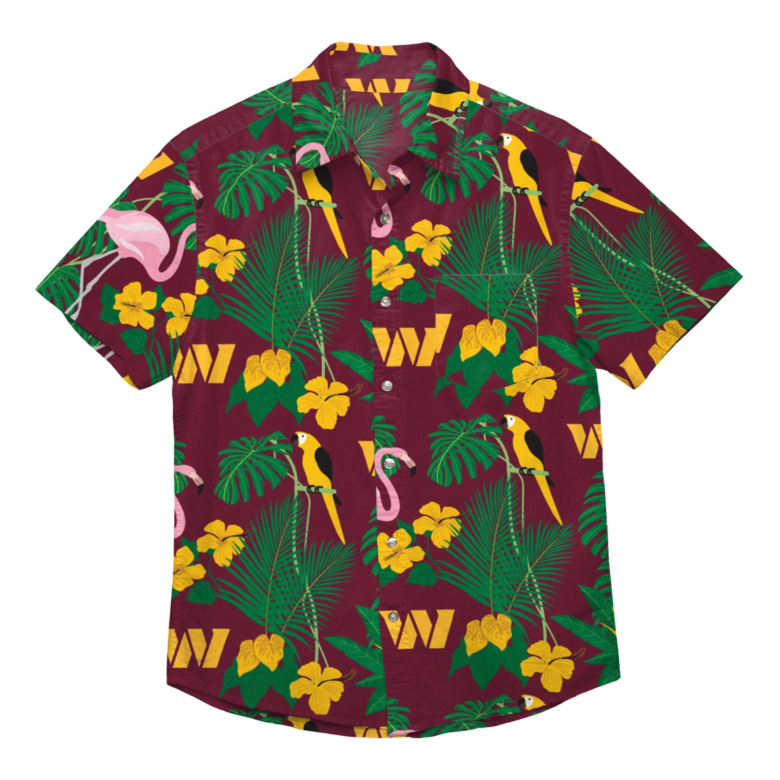 Washington Commanders NFL Mens Floral Button Up Shirt