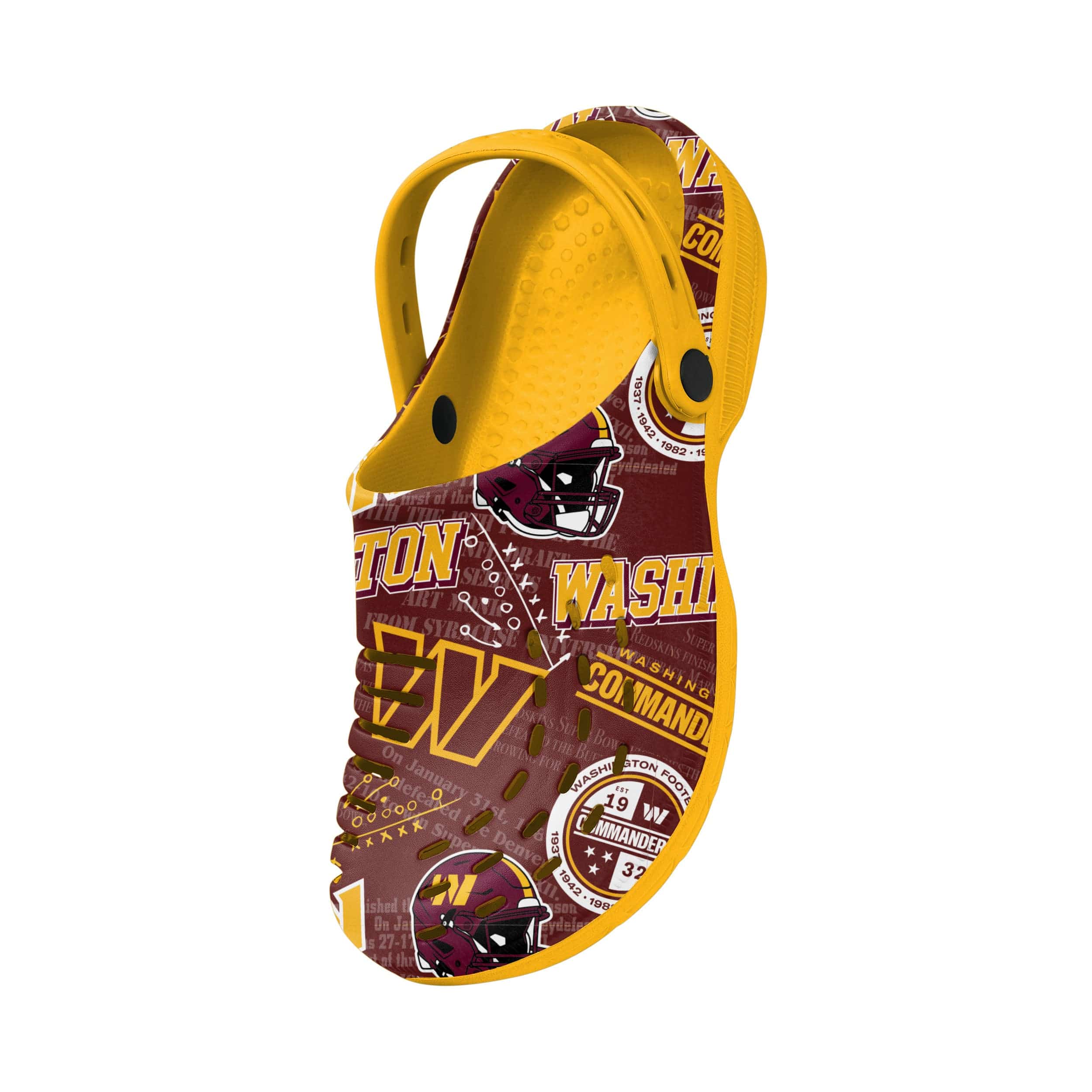 Washington Commanders NFL Mens Historic Print Clog With Strap - Image 3