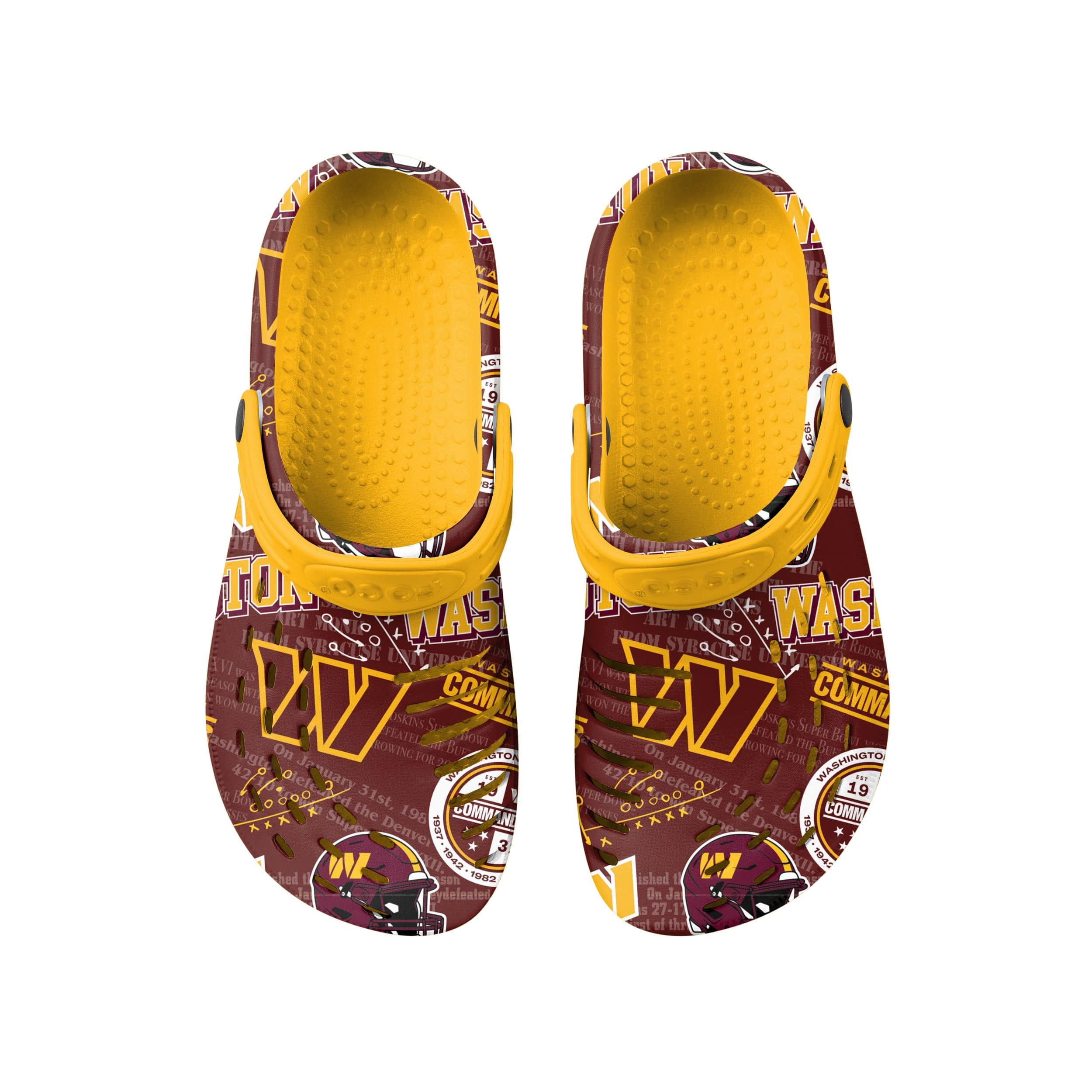 Washington Commanders NFL Mens Historic Print Clog With Strap - Image 4