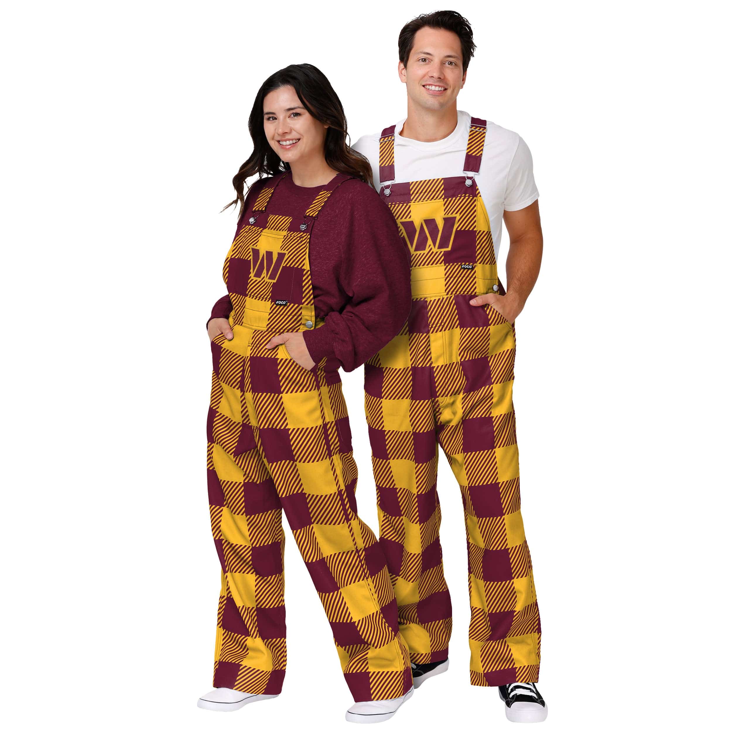 Washington Commanders NFL Mens Plaid Bib Overalls - Image 3