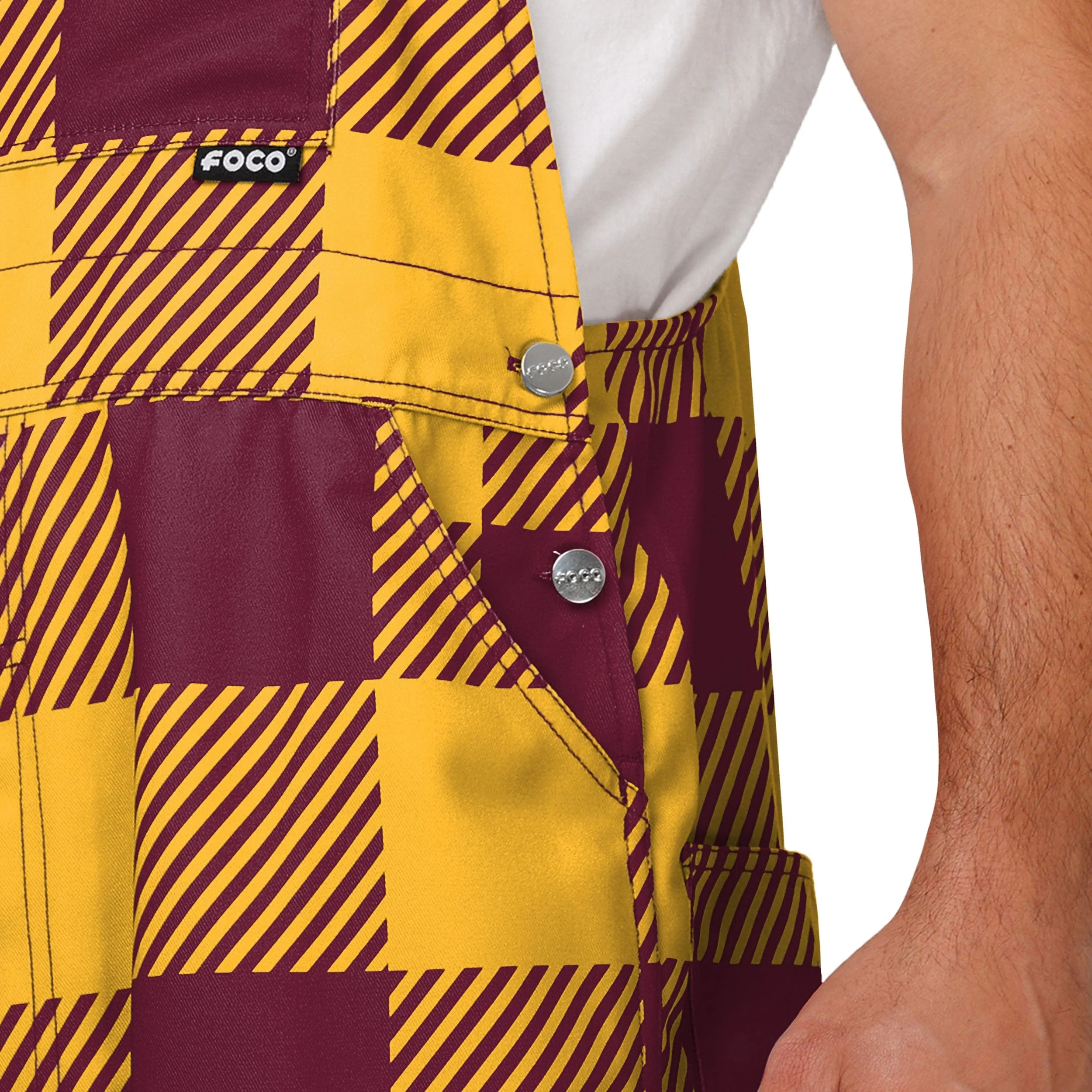 Washington Commanders NFL Mens Plaid Bib Overalls - Image 5