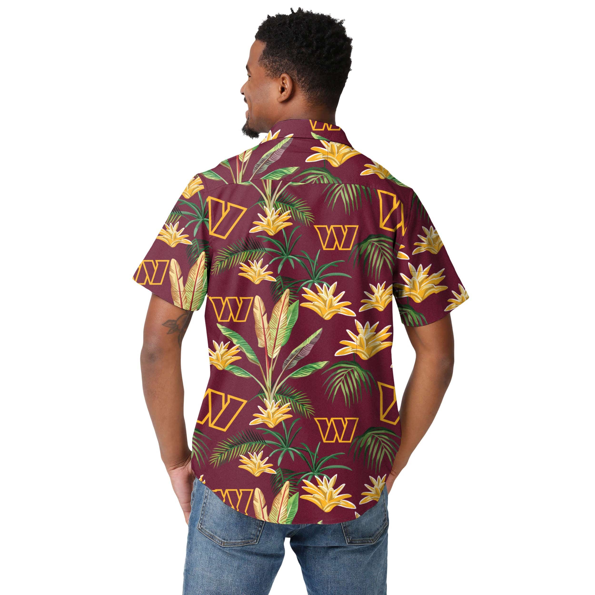Washington Commanders NFL Mens Victory Vacay Button Up Shirt - Image 3