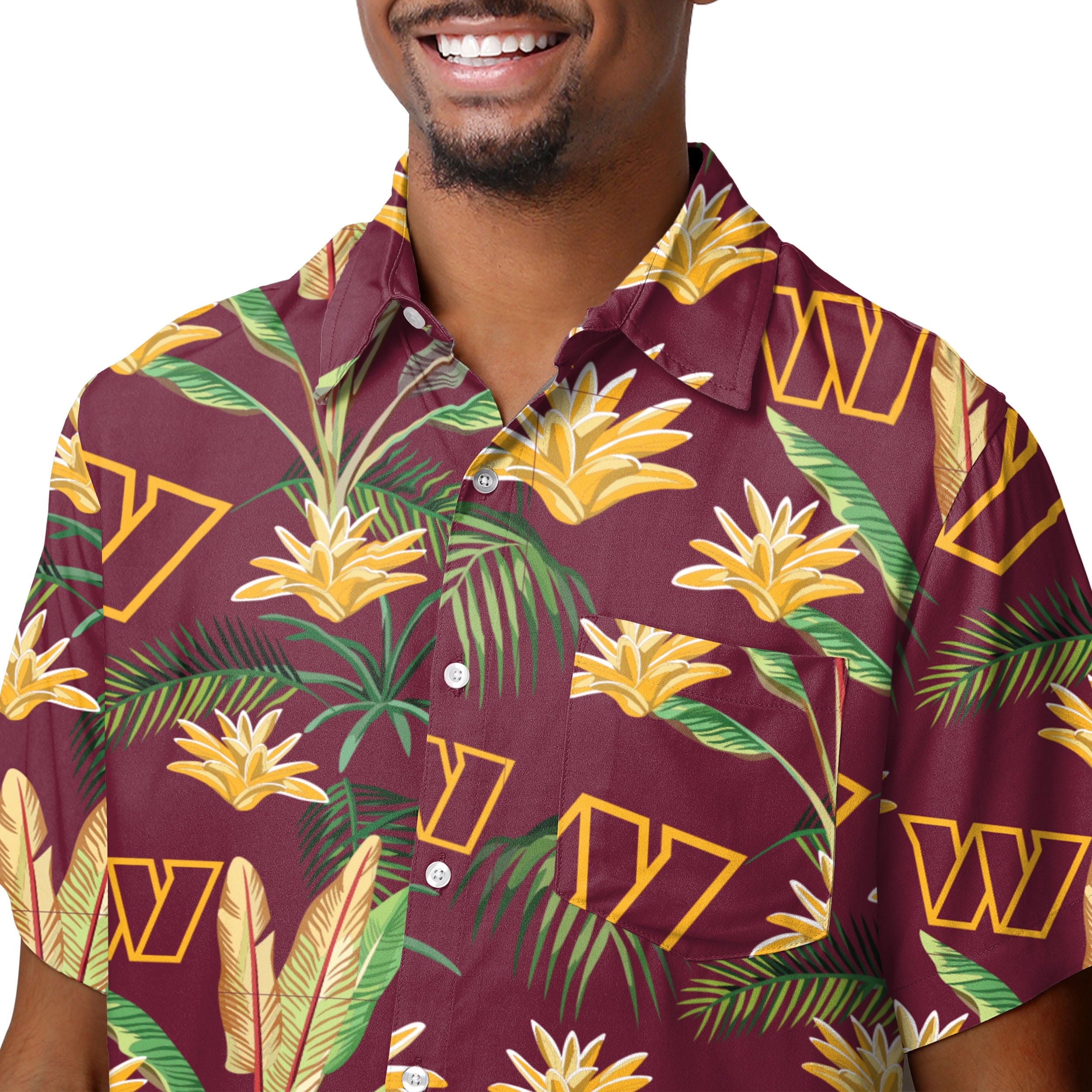 Washington Commanders NFL Mens Victory Vacay Button Up Shirt - Image 4