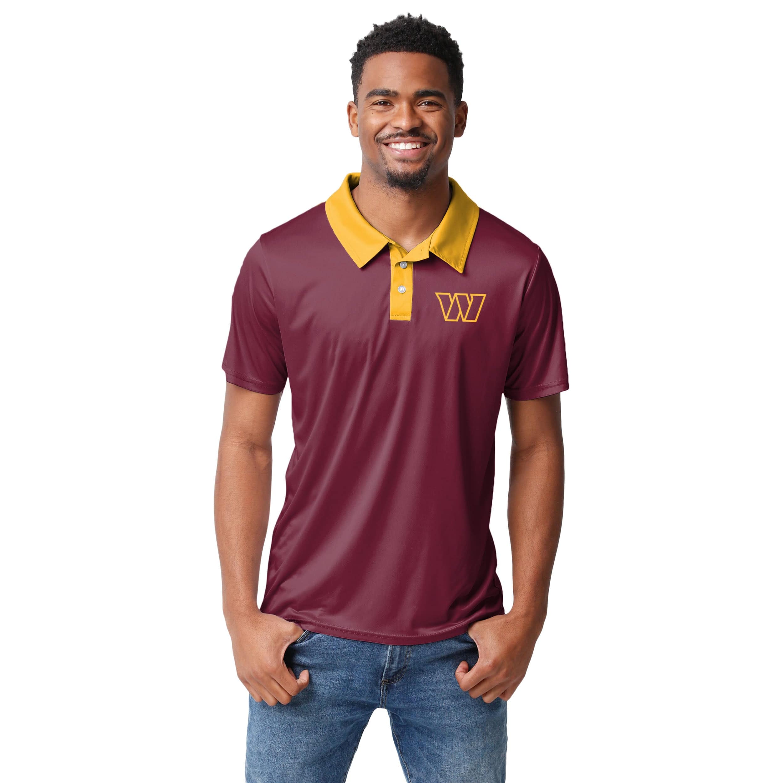 Washington Commanders NFL Mens Workday Warrior Polyester Polo - Image 2