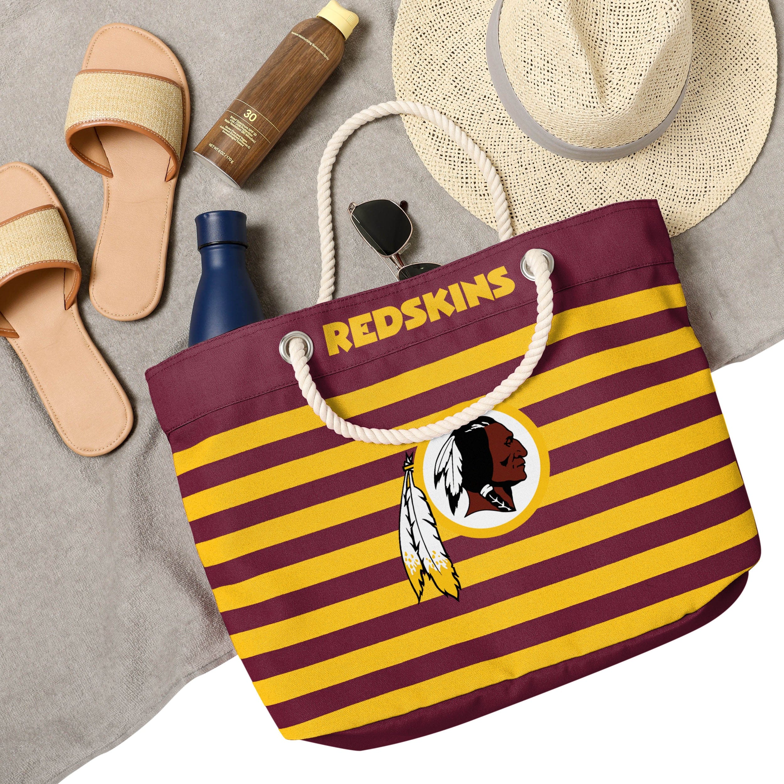 Washington Commanders NFL Nautical Stripe Tote Bag - Image 4