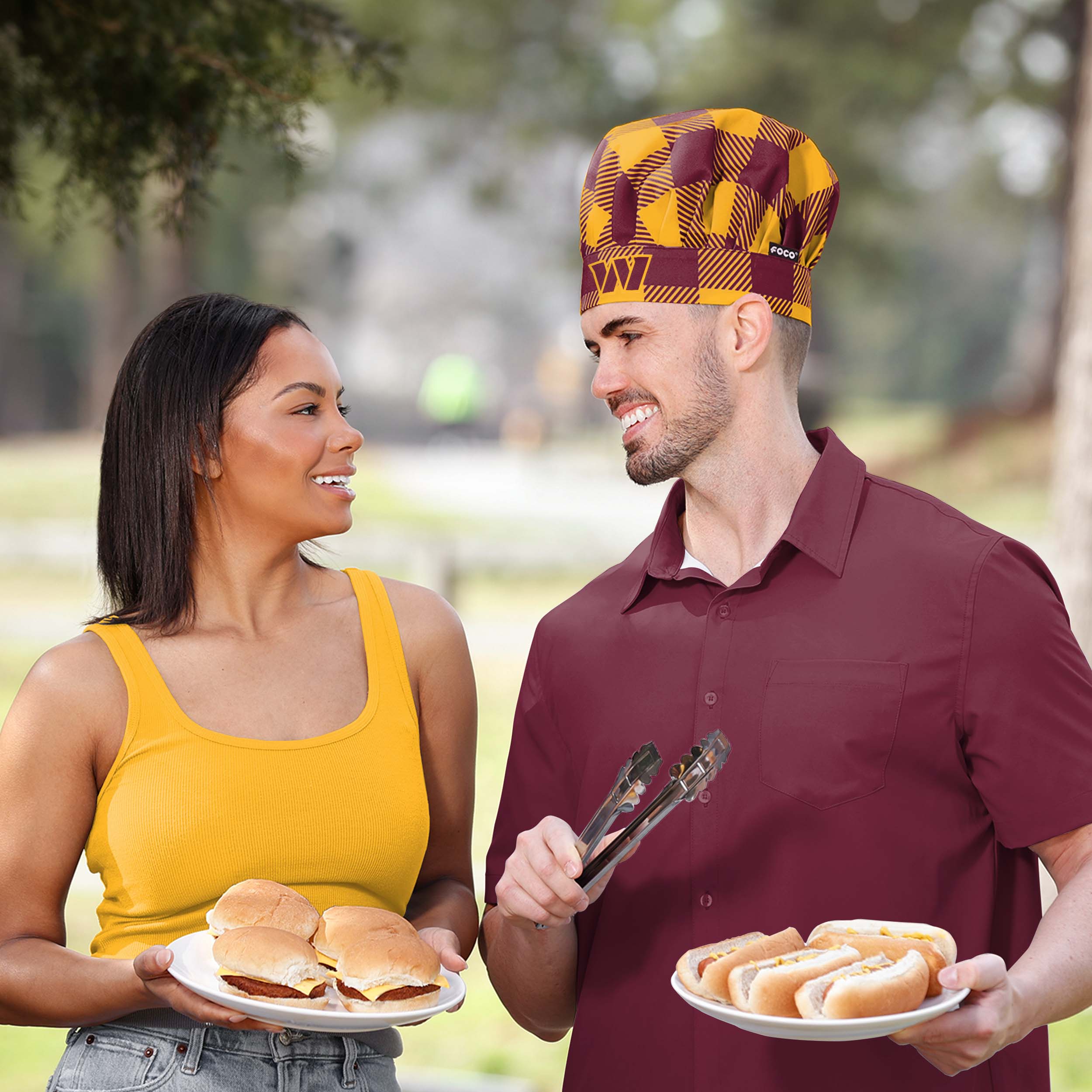 Washington Commanders NFL Plaid Chef Hat - Image 3
