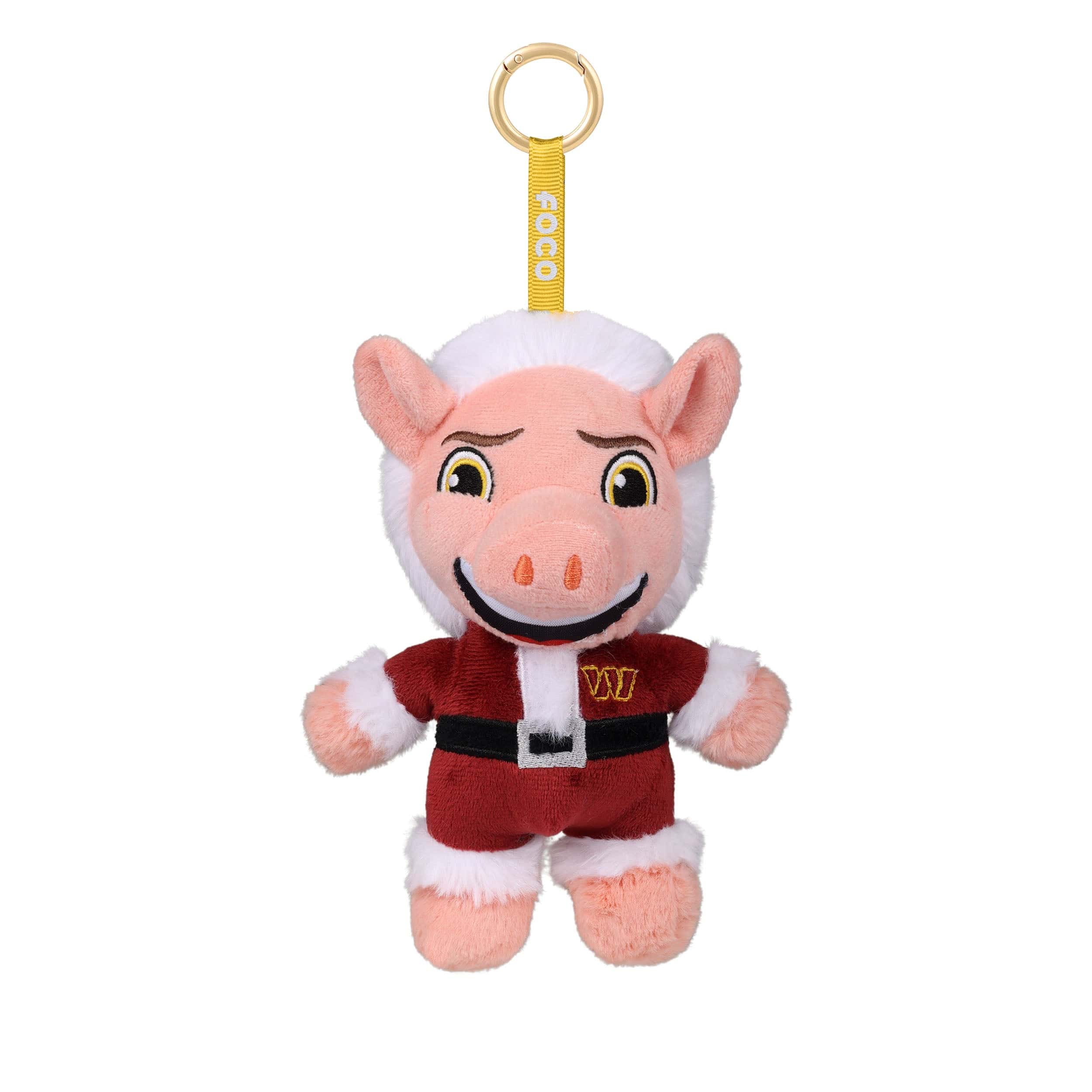 Washington Commanders NFL Plush Mascot Santa Bag Charm Keychain