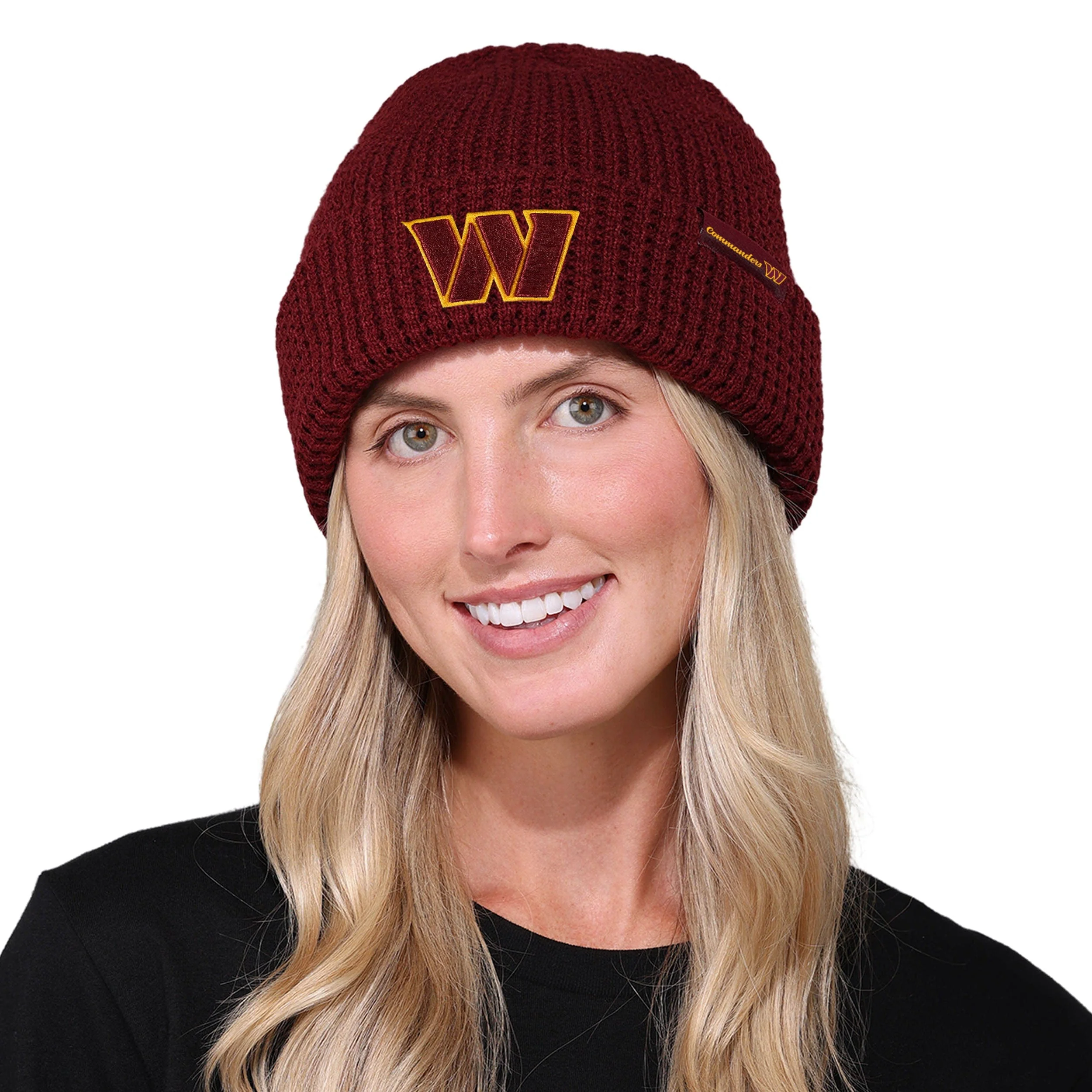 Washington Commanders NFL Primary Logo Waffle Beanie - Image 3