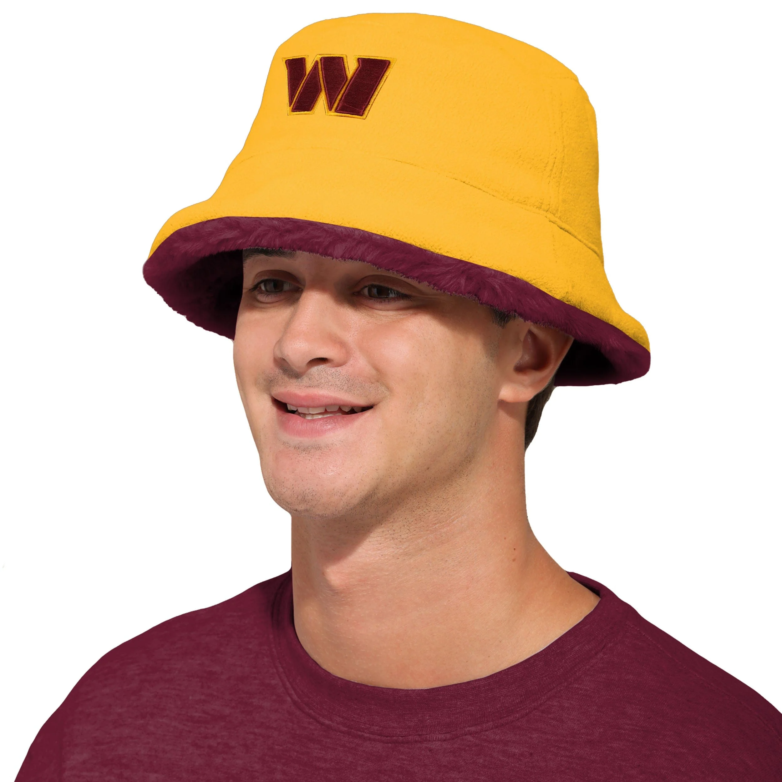 Washington Commanders NFL Reversible Faux Fur Bucket Hat - Image 3