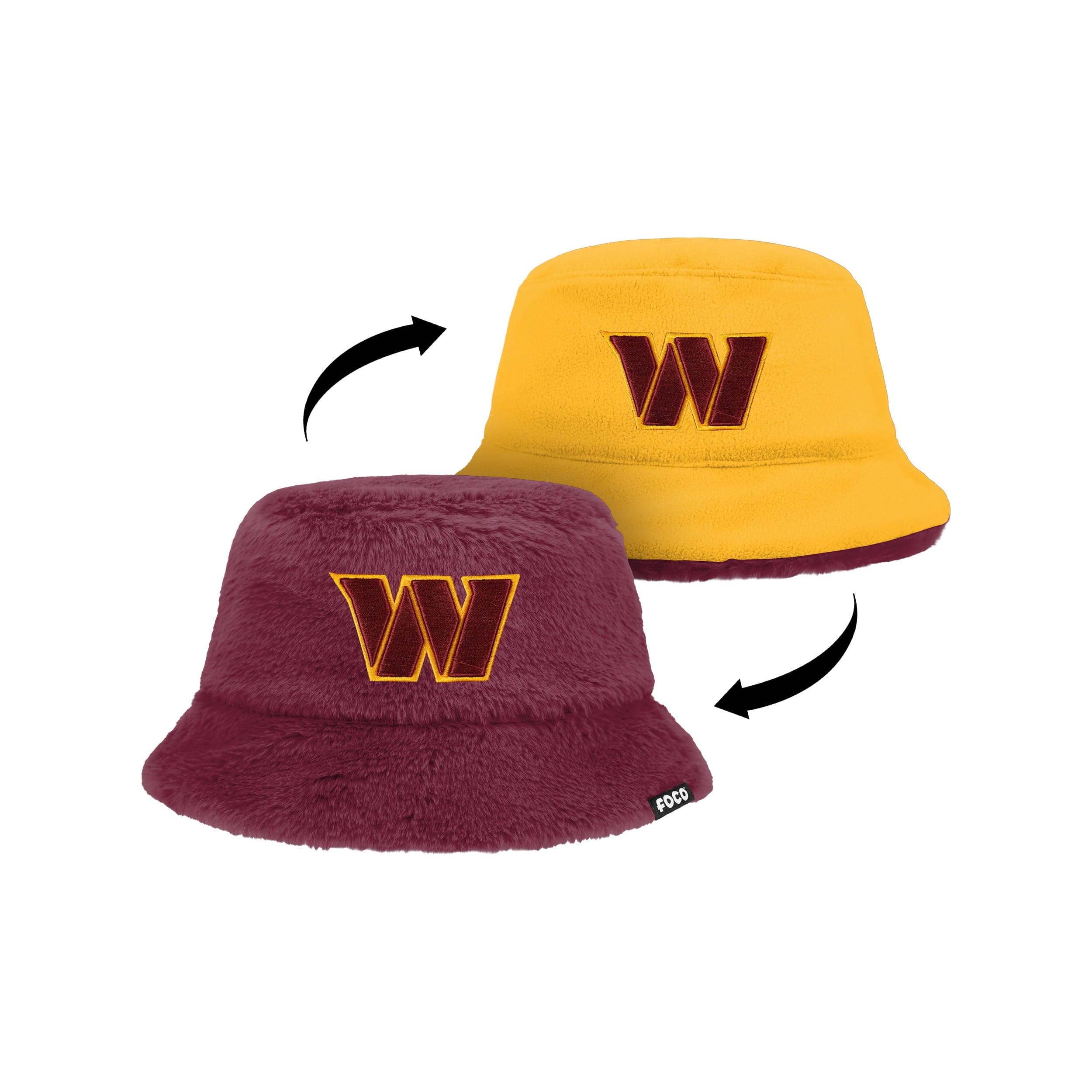 Washington Commanders NFL Reversible Faux Fur Bucket Hat - Image 4