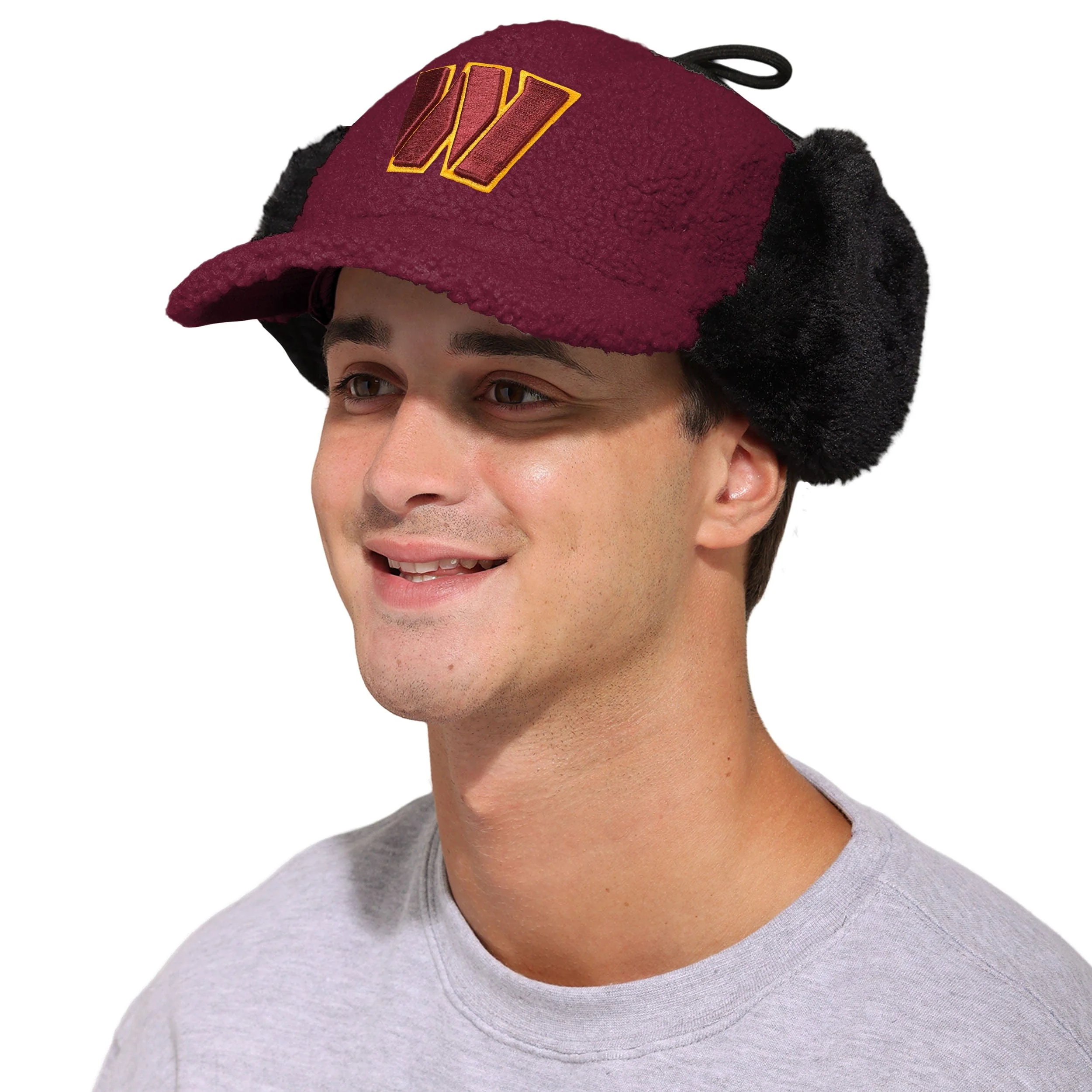 Washington Commanders NFL Sherpa Trapper Cap - Image 3