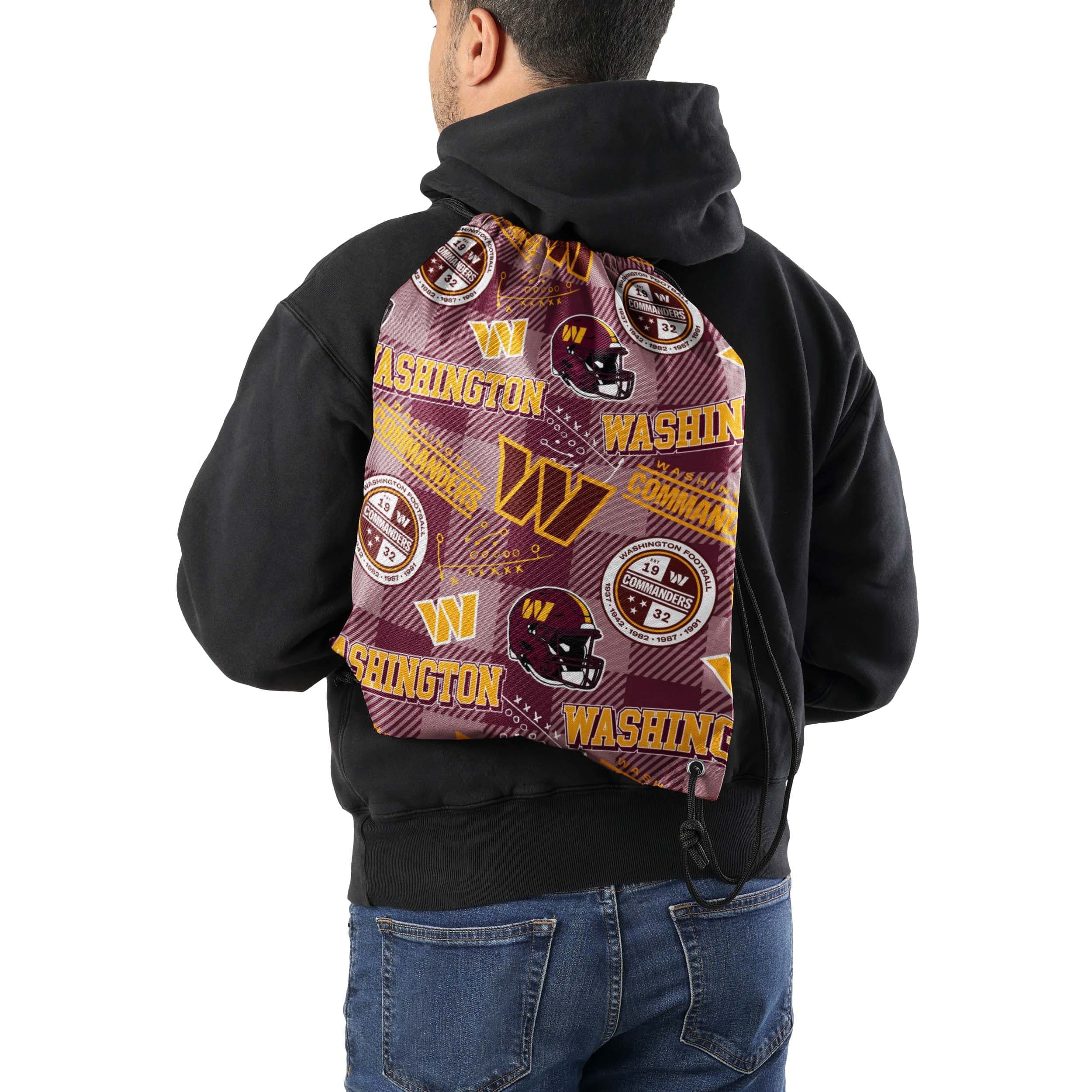 Washington Commanders NFL Thematic Repeat Print Drawstring Backpack - Image 2