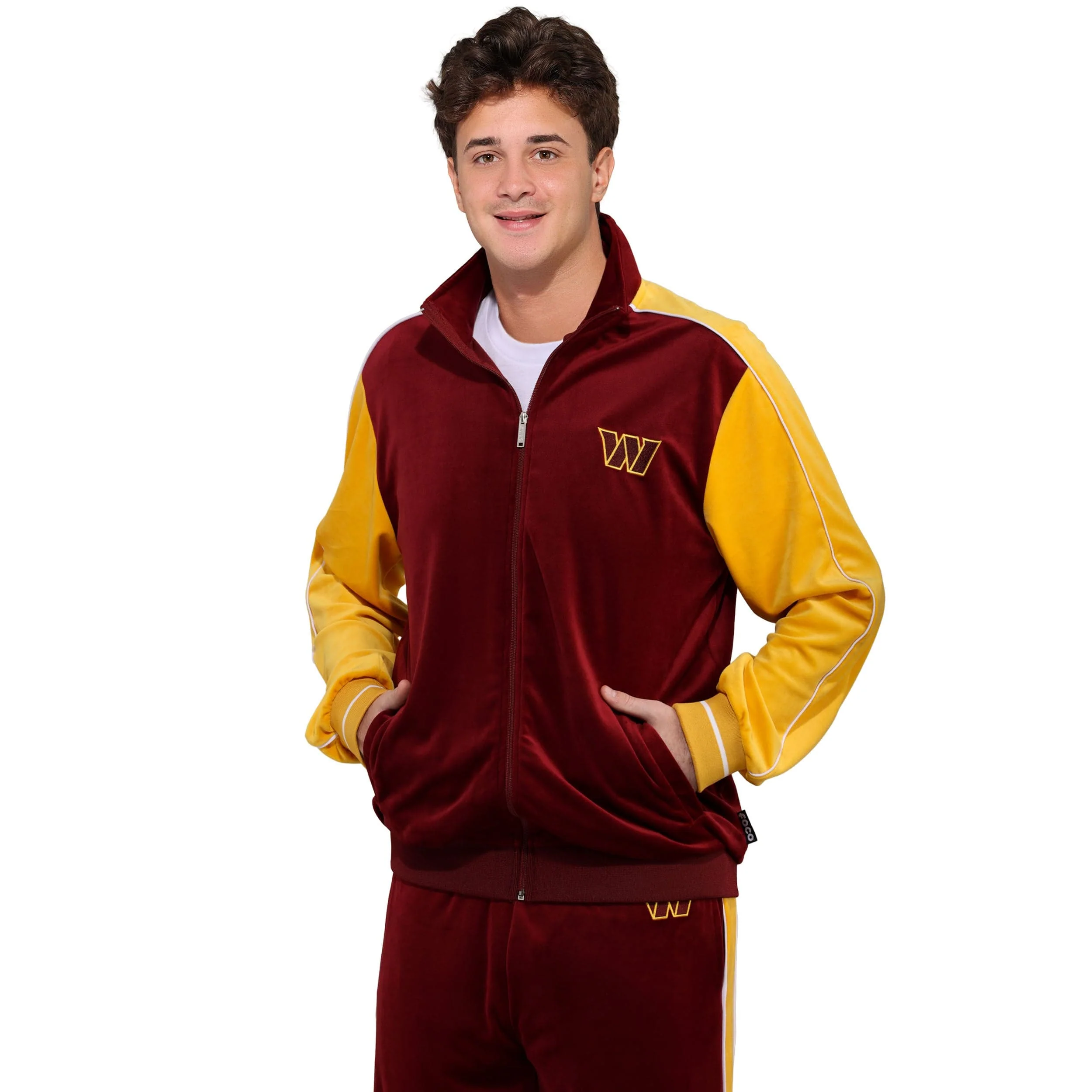 Washington Commanders NFL Two Tone Velour Zip Up Top