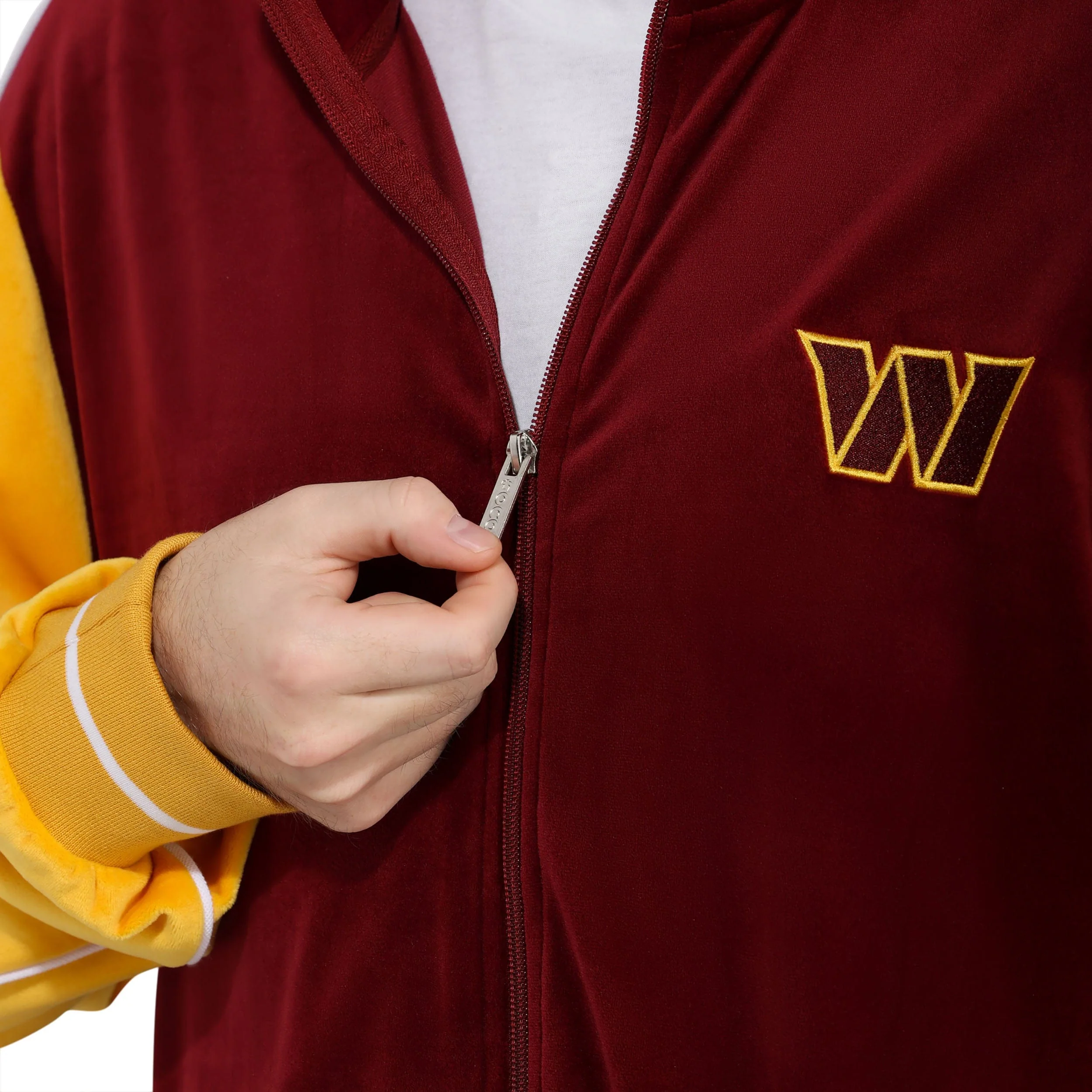 Washington Commanders NFL Two Tone Velour Zip Up Top - Image 3