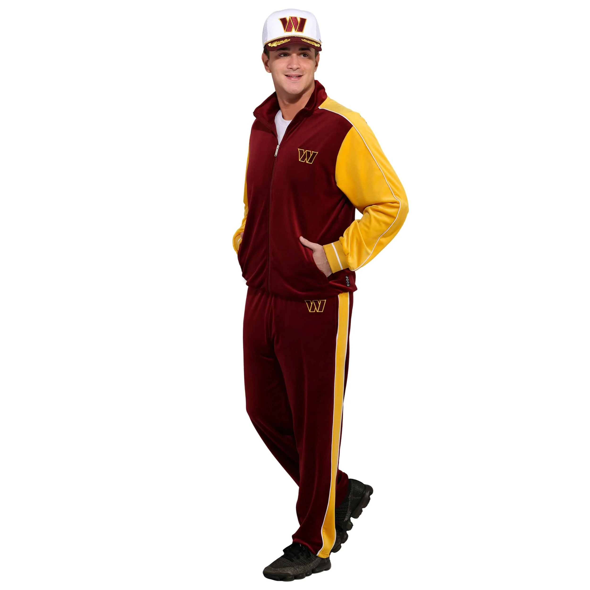 Washington Commanders NFL Two Tone Velour Zip Up Top - Image 5