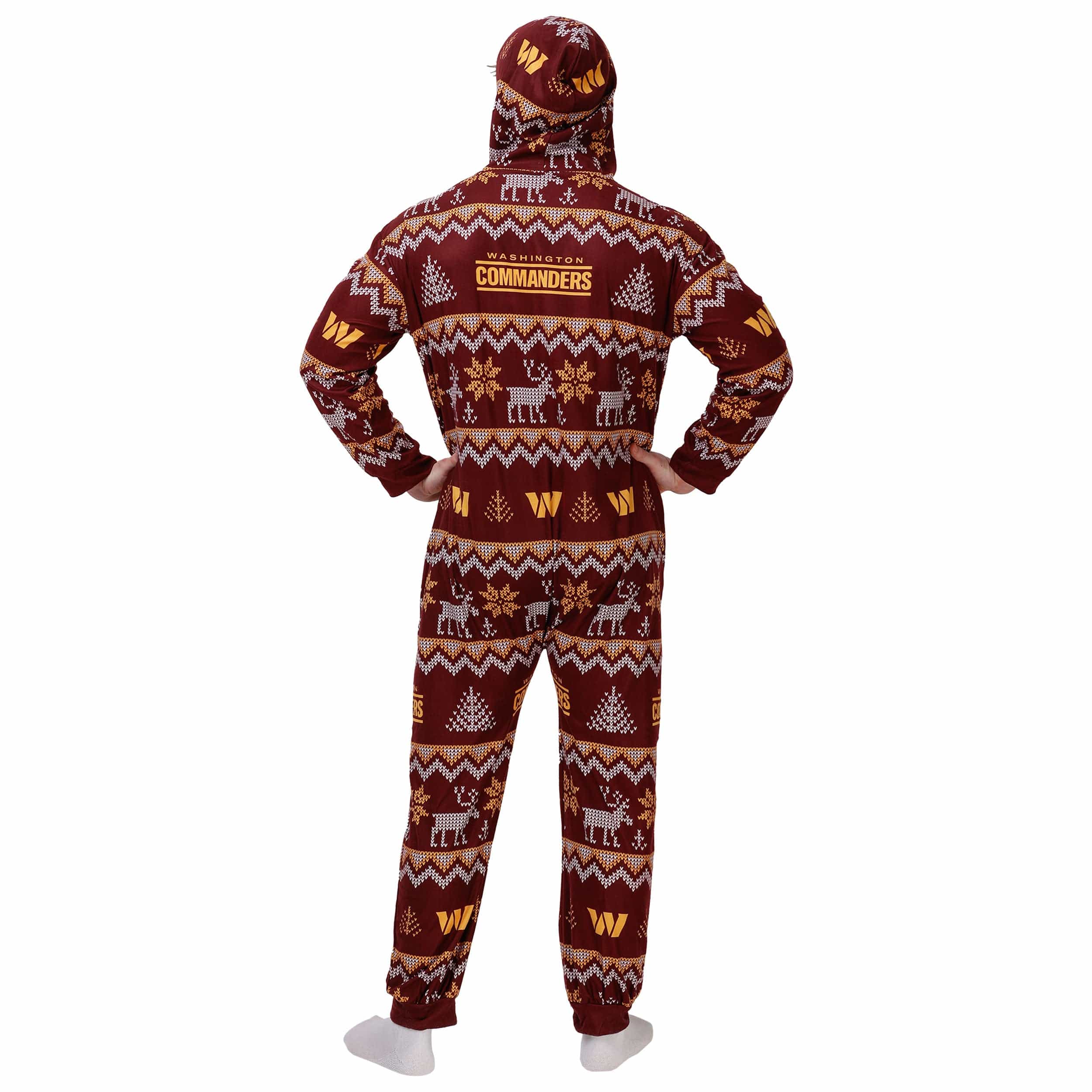 Washington Commanders NFL Ugly Pattern One Piece Pajamas - Image 2