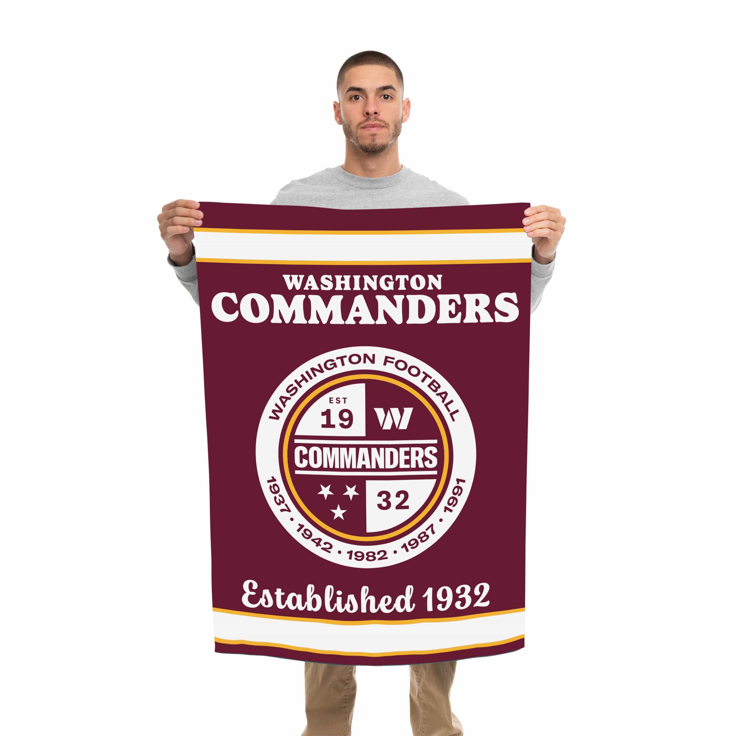Washington Commanders NFL Vertical Retro Flag - Image 2