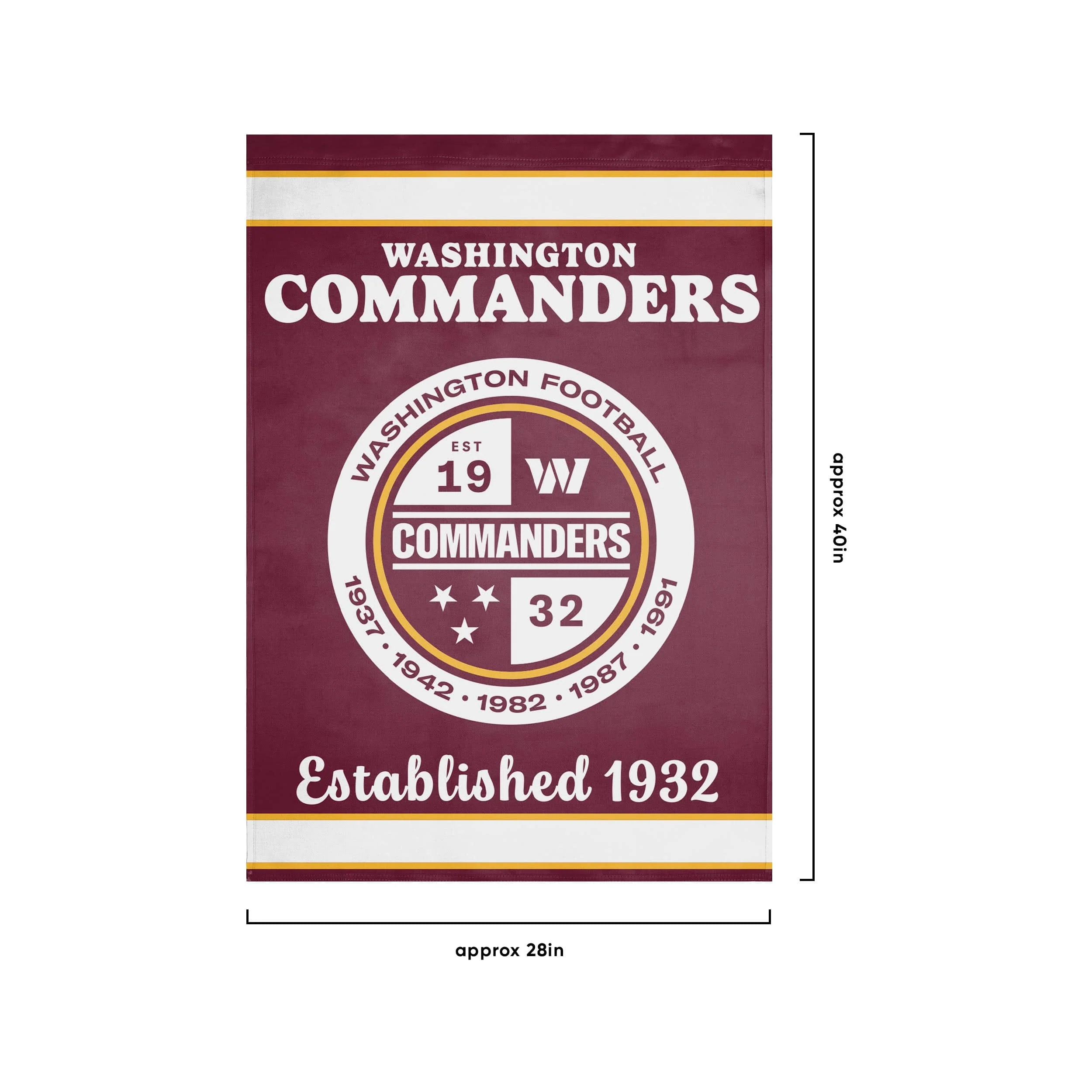 Washington Commanders NFL Vertical Retro Flag - Image 3
