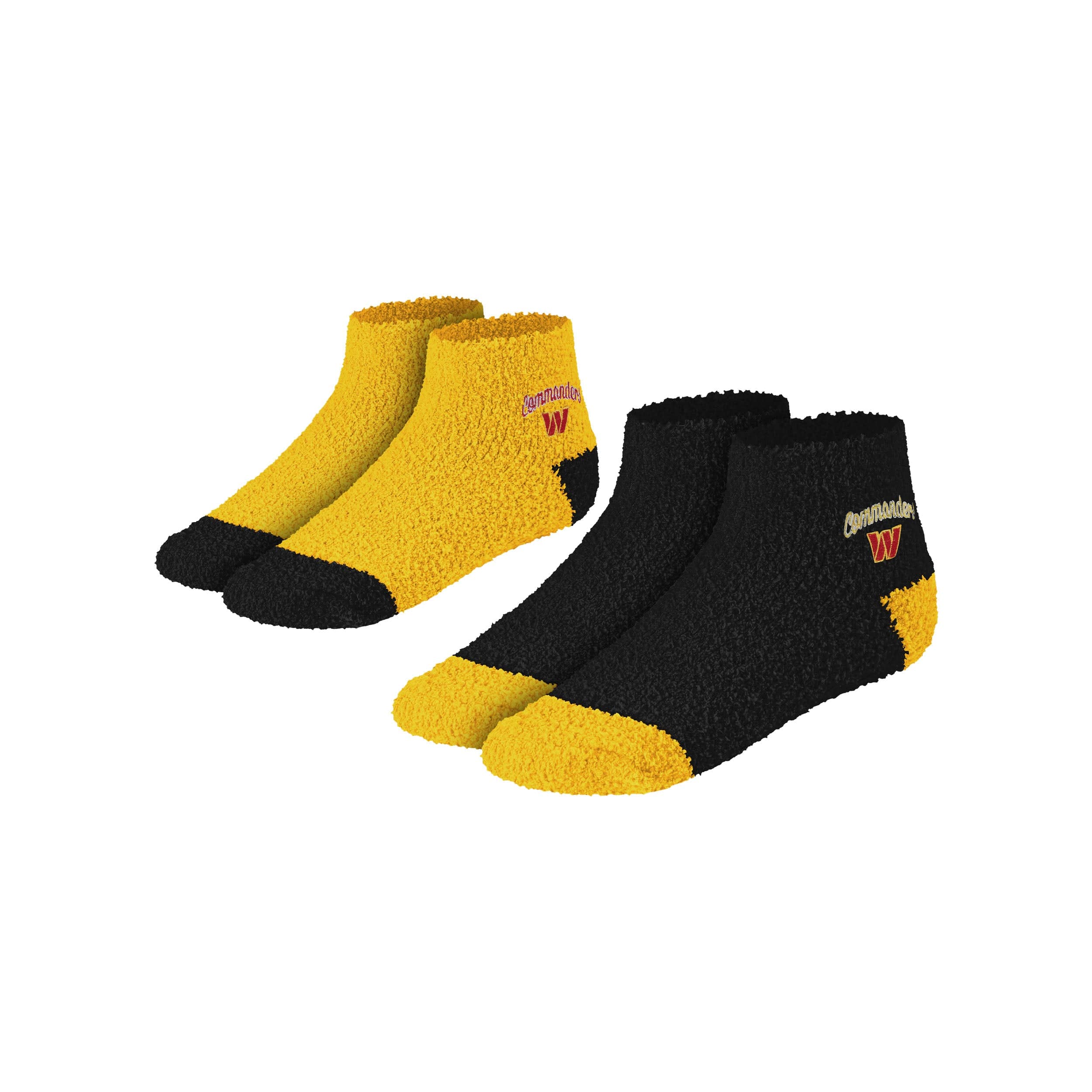 Washington Commanders NFL Womens 2 Pack Script Logo Fuzzy Ankle Socks