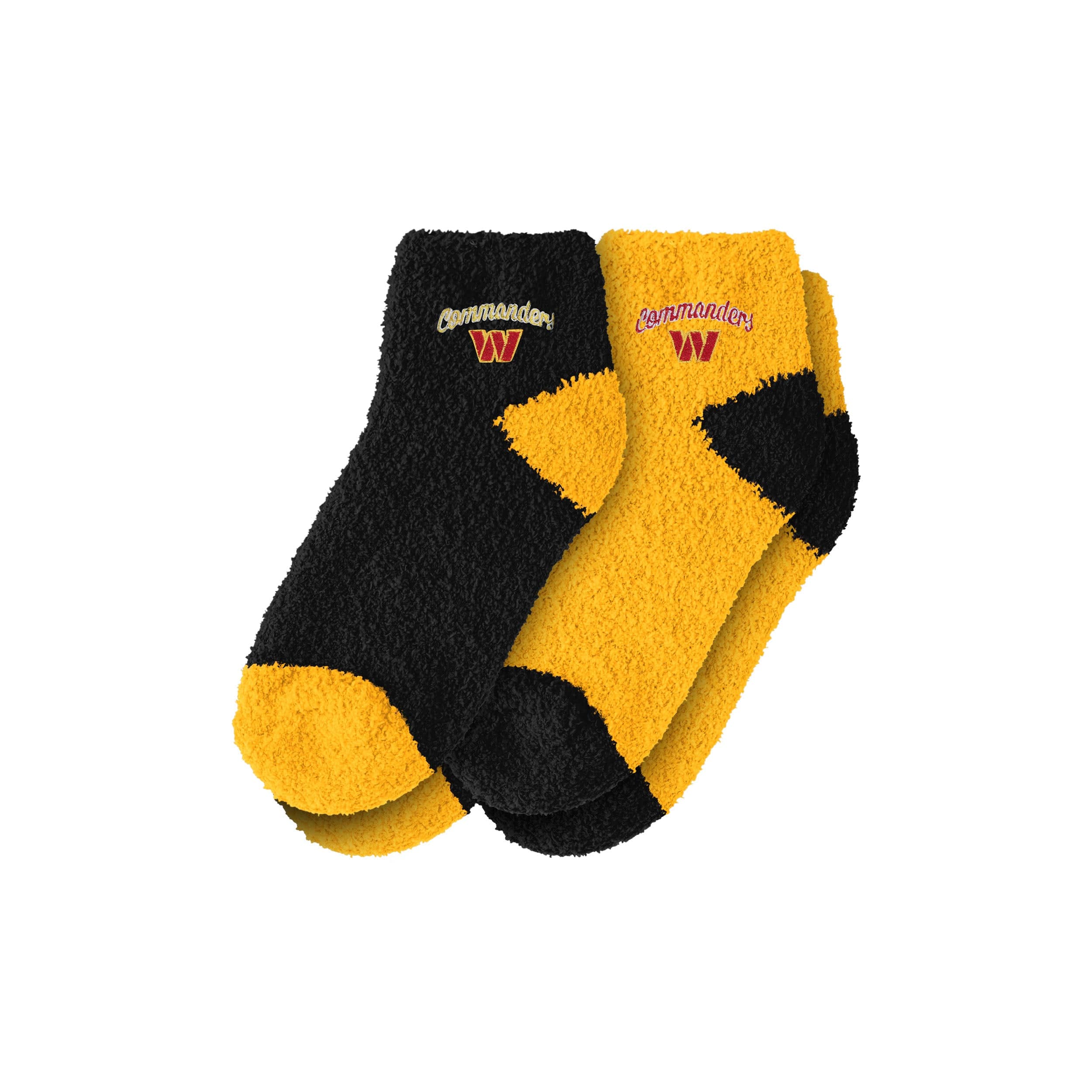 Washington Commanders NFL Womens 2 Pack Script Logo Fuzzy Ankle Socks - Image 2