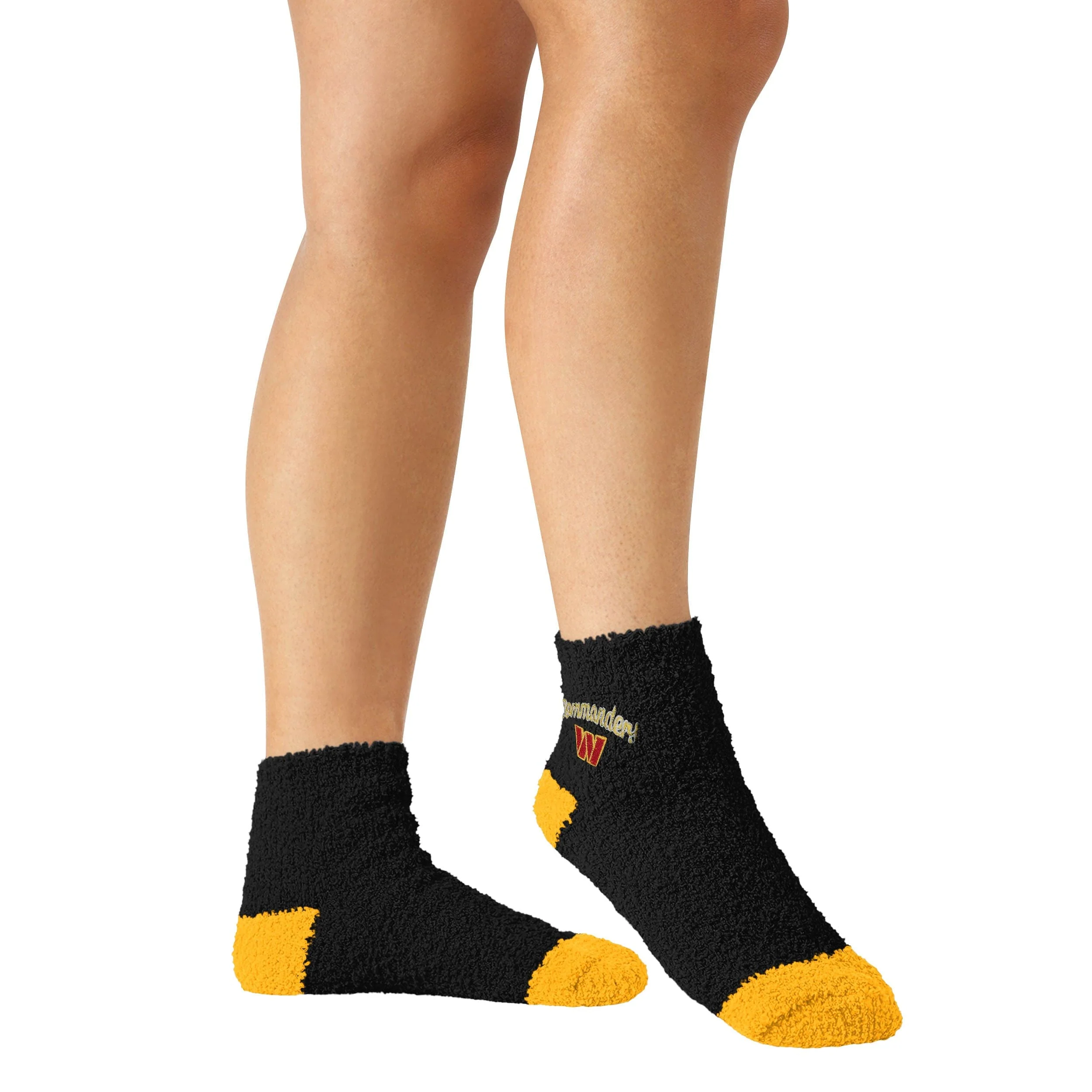 Washington Commanders NFL Womens 2 Pack Script Logo Fuzzy Ankle Socks - Image 3