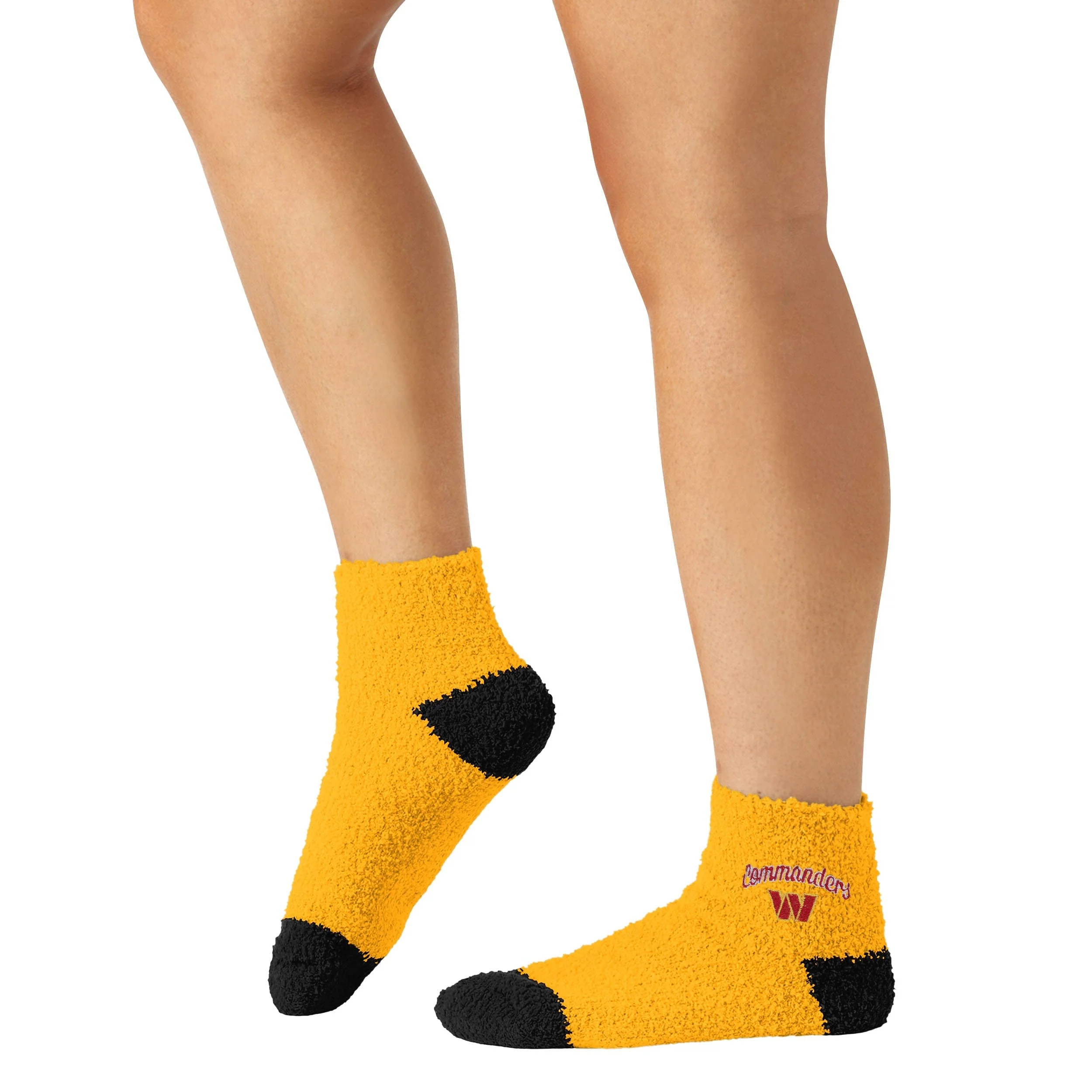 Washington Commanders NFL Womens 2 Pack Script Logo Fuzzy Ankle Socks - Image 4