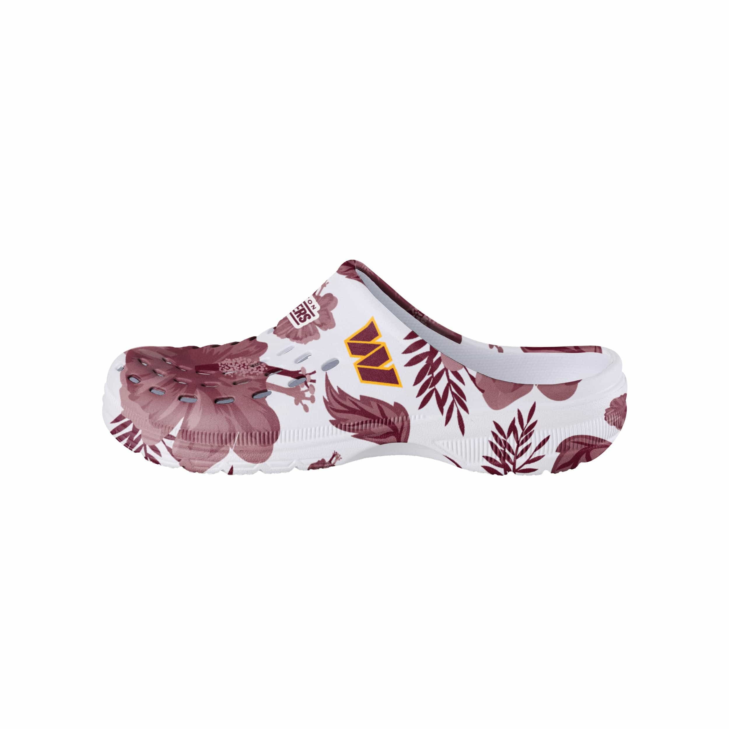 Washington Commanders NFL Womens Floral White Clog - Image 2