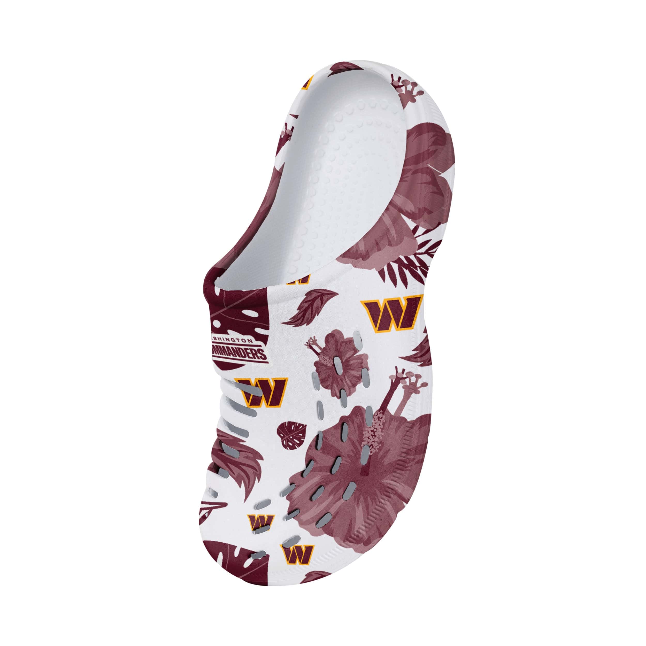 Washington Commanders NFL Womens Floral White Clog - Image 3