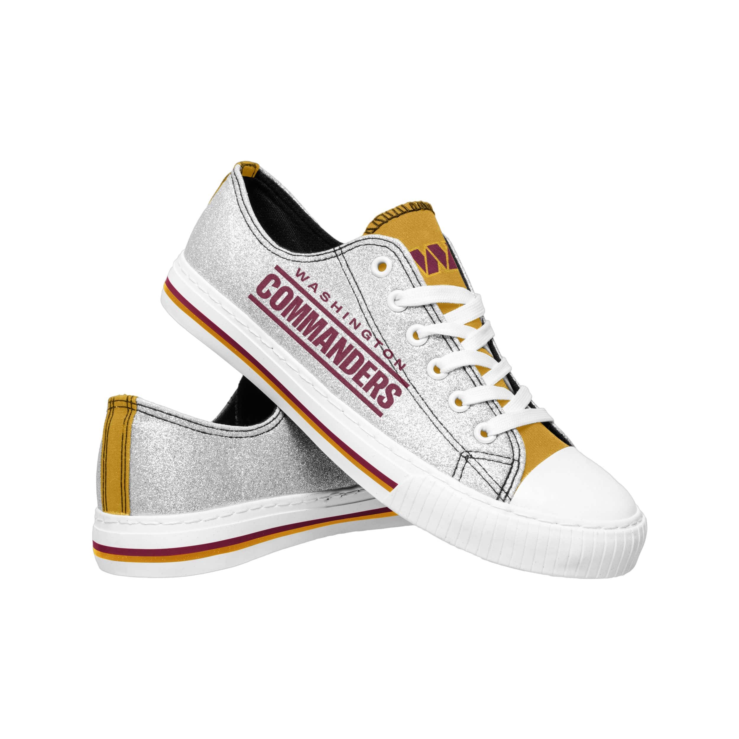 Washington Commanders NFL Womens Glitter Low Top Canvas Shoe