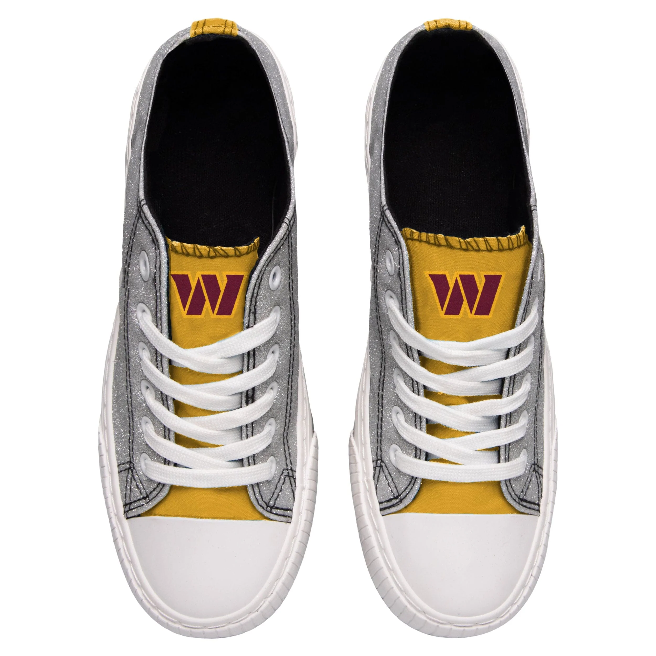 Washington Commanders NFL Womens Glitter Low Top Canvas Shoe - Image 3