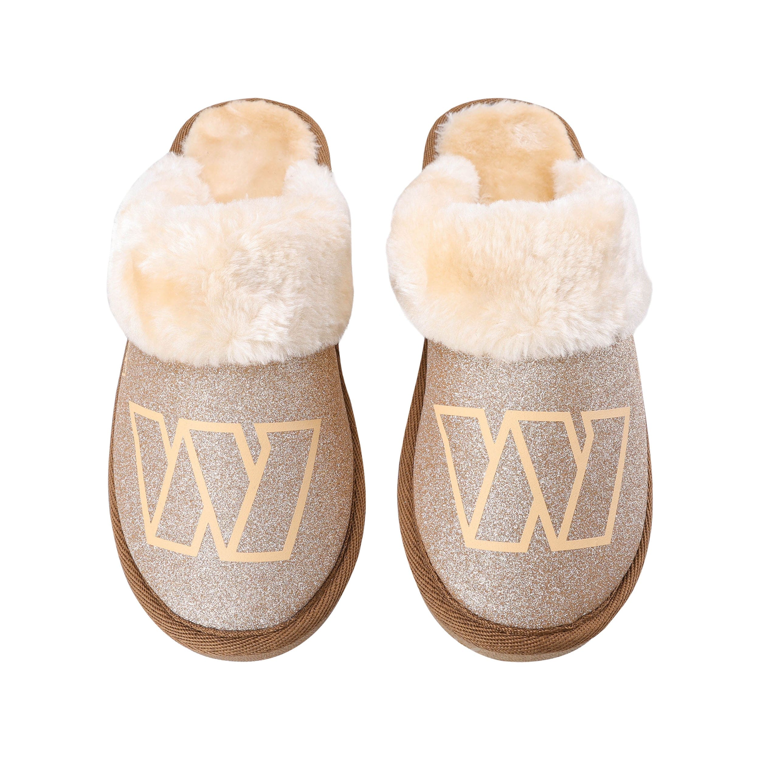 Washington Commanders NFL Womens Glitter Open Back Fur Moccasin Slippers - Image 2