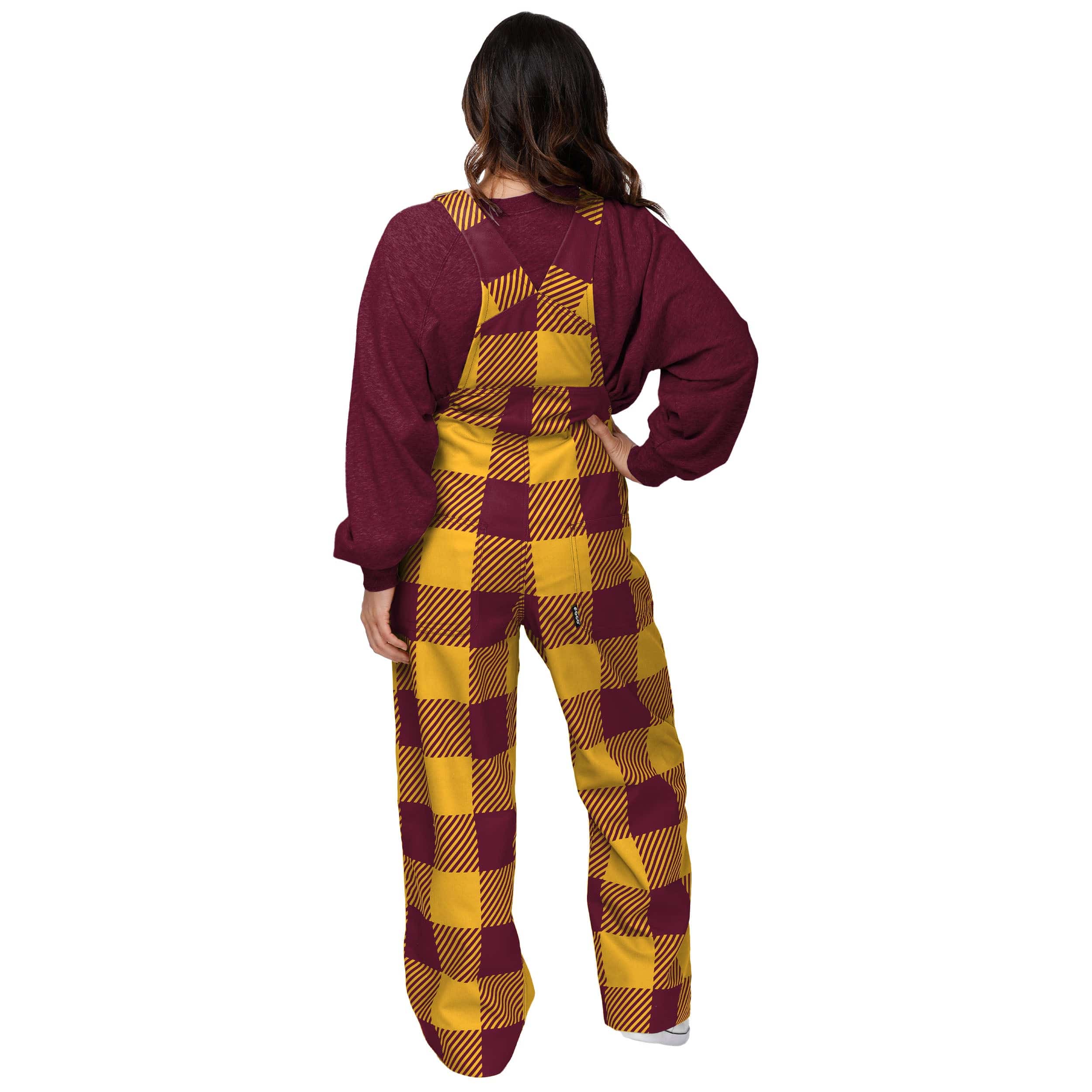 Washington Commanders NFL Womens Plaid Bib Overalls - Image 2