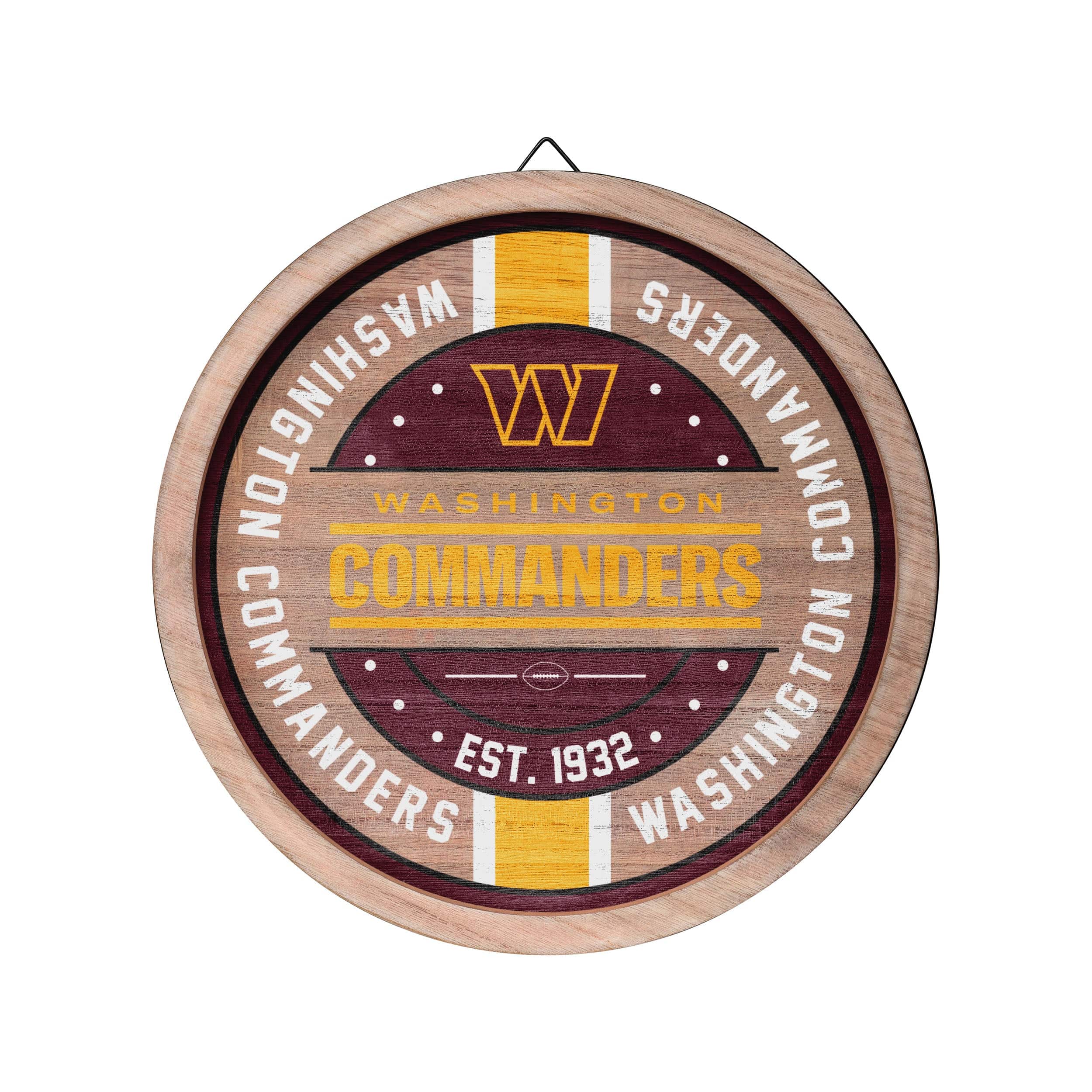 Washington Commanders NFL Wooden Barrel Sign