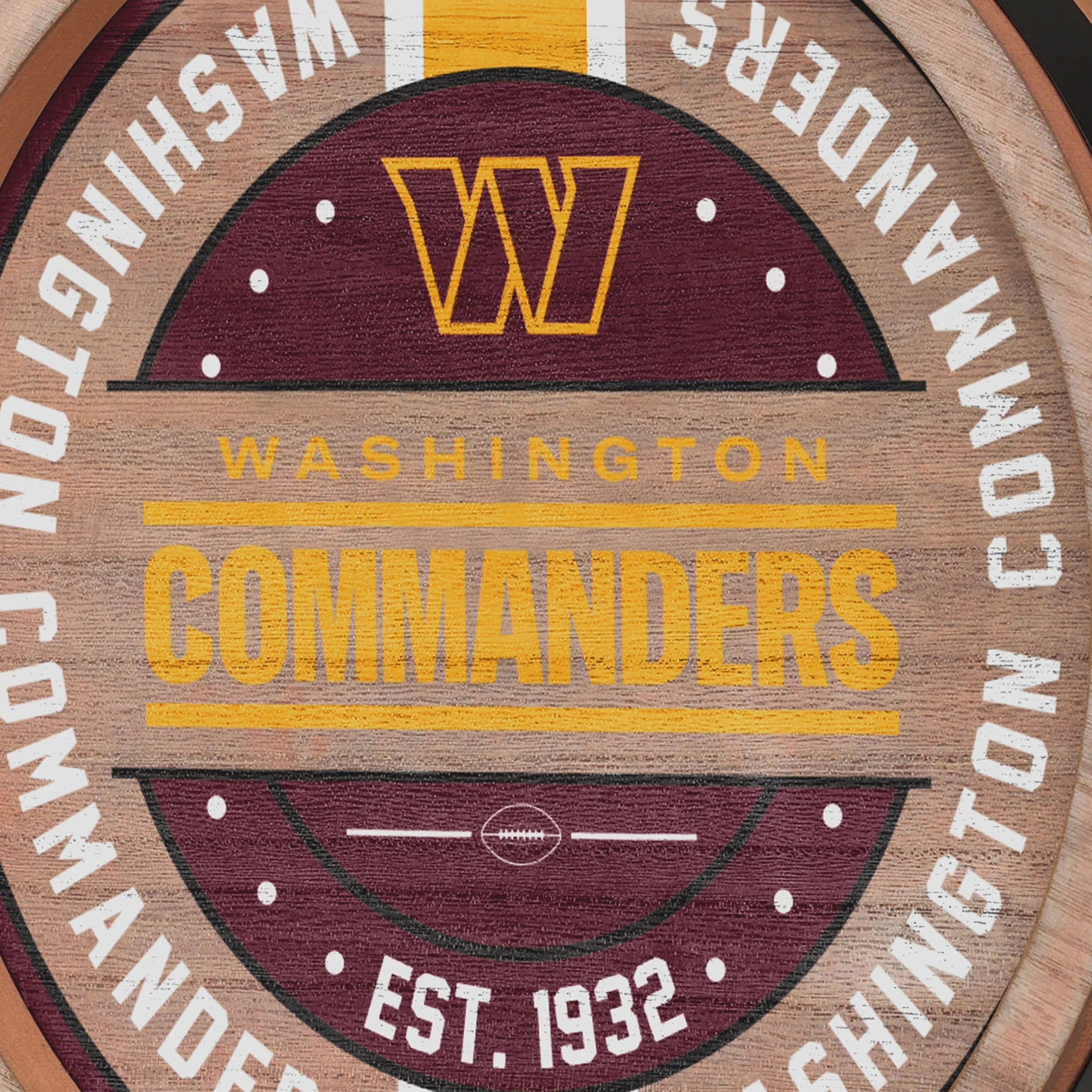 Washington Commanders NFL Wooden Barrel Sign - Image 4
