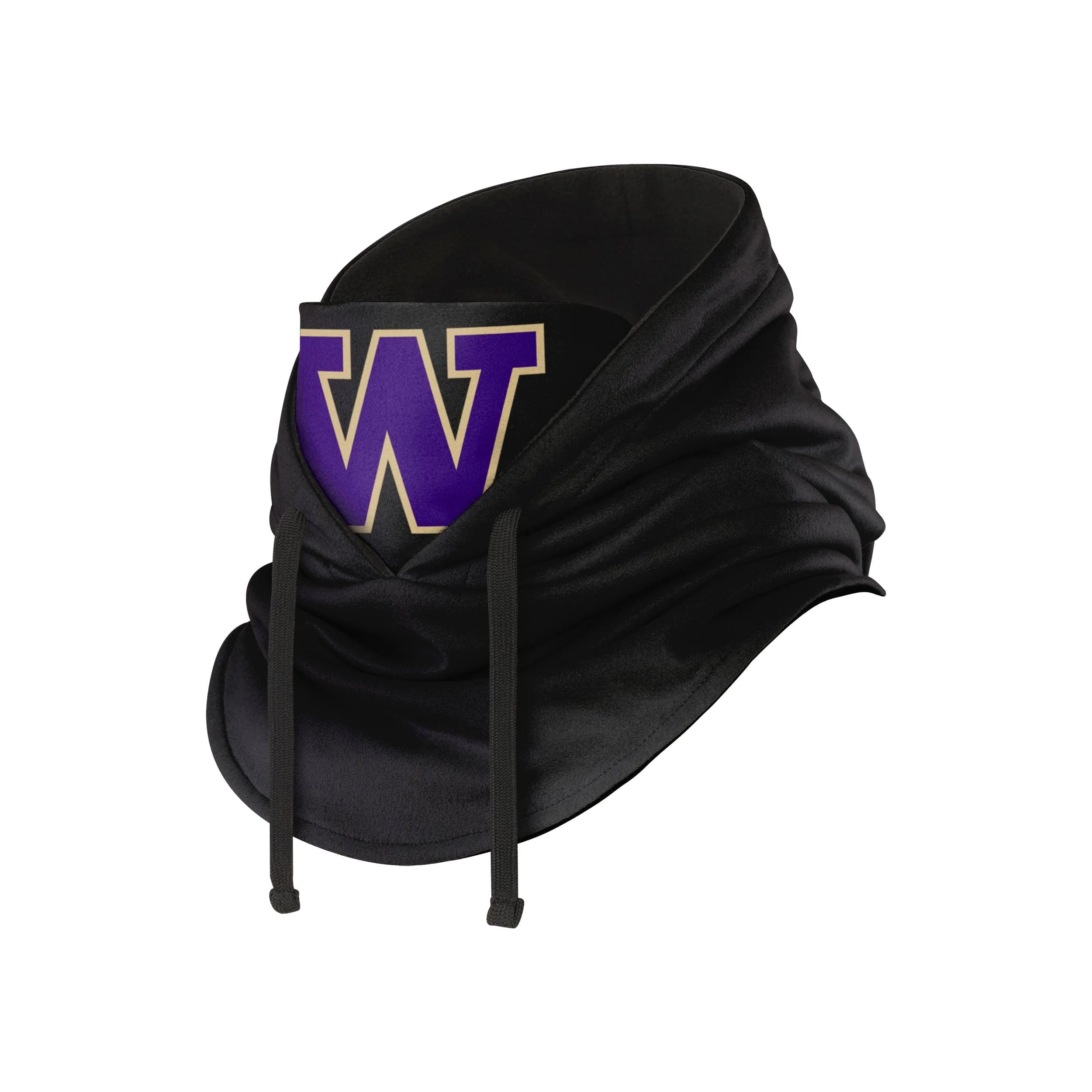 Washington Huskies NCAA Black Drawstring Hooded Gaiter - Image 2