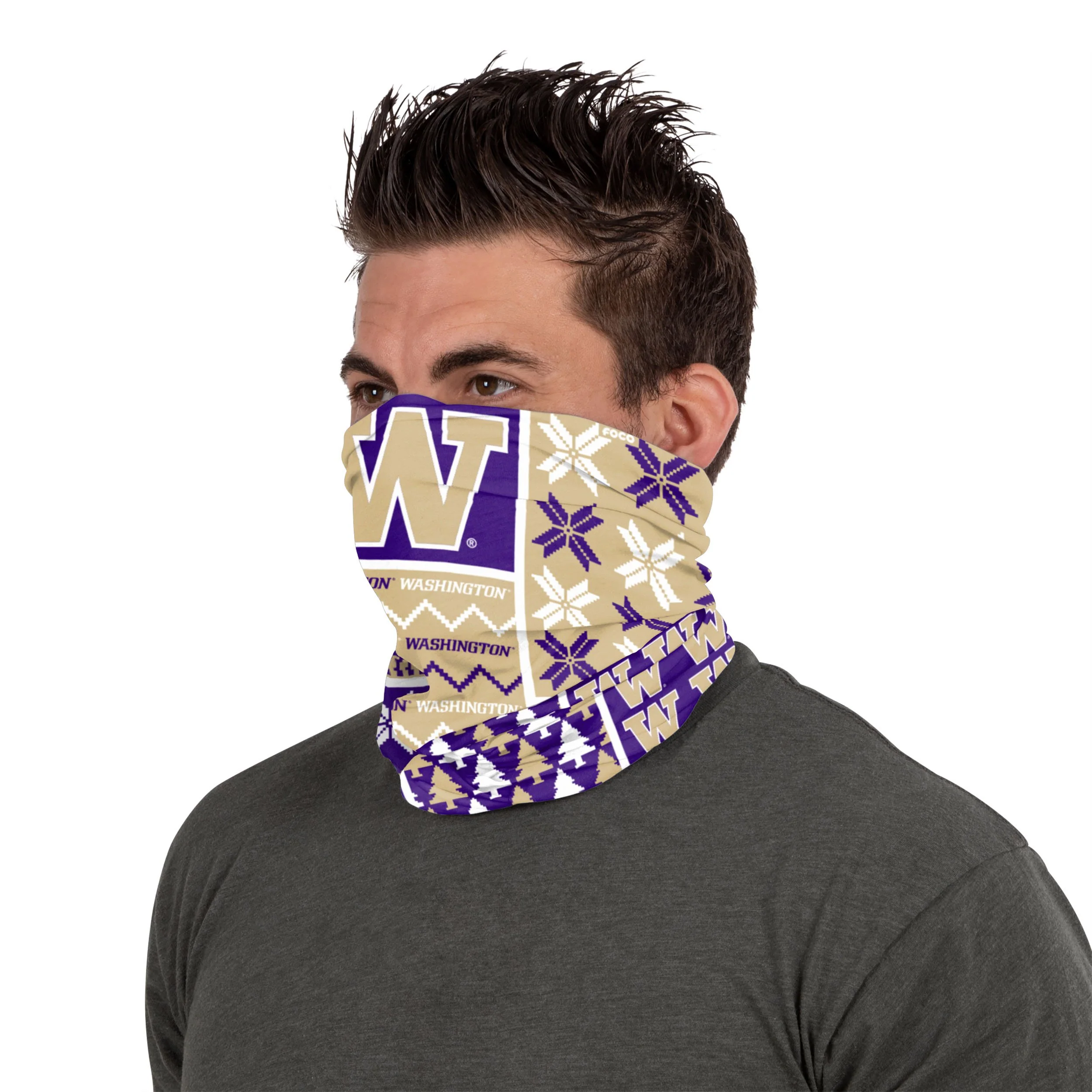 Washington Huskies NCAA Busy Block Gaiter Scarf - Image 3