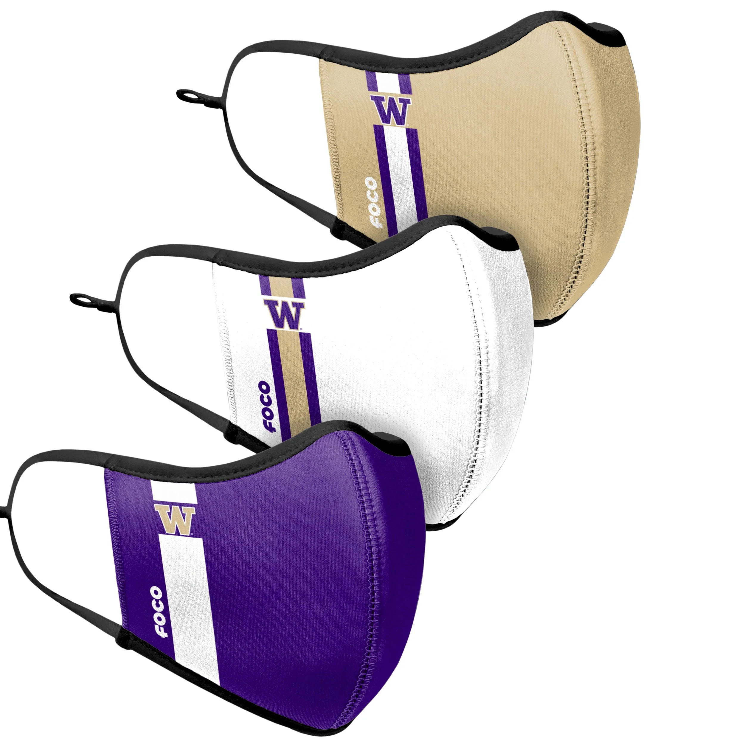 Washington Huskies NCAA Sport 3 Pack Face Cover - Image 3