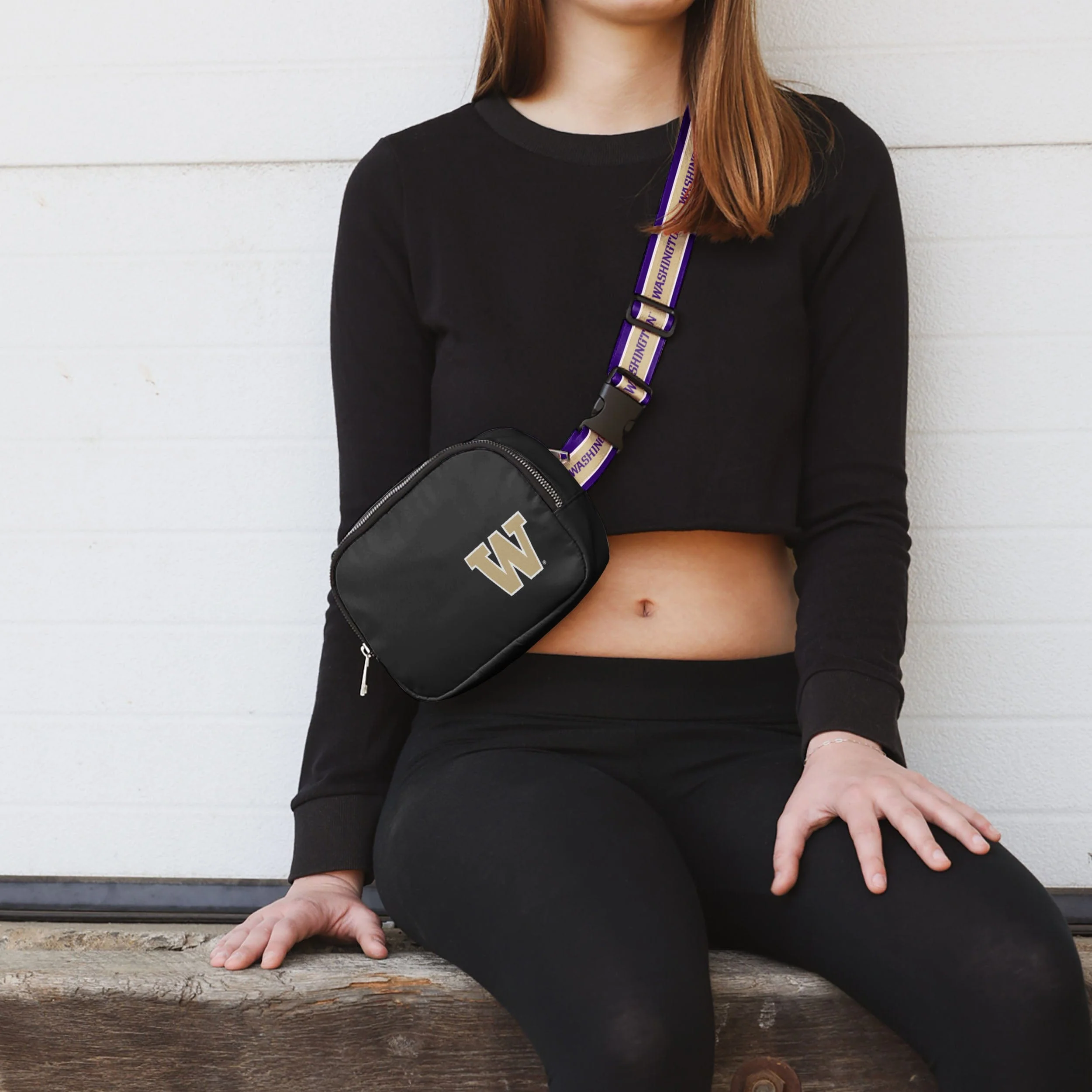 Washington Huskies NCAA Team Wordmark Crossbody Belt Bag - Image 3