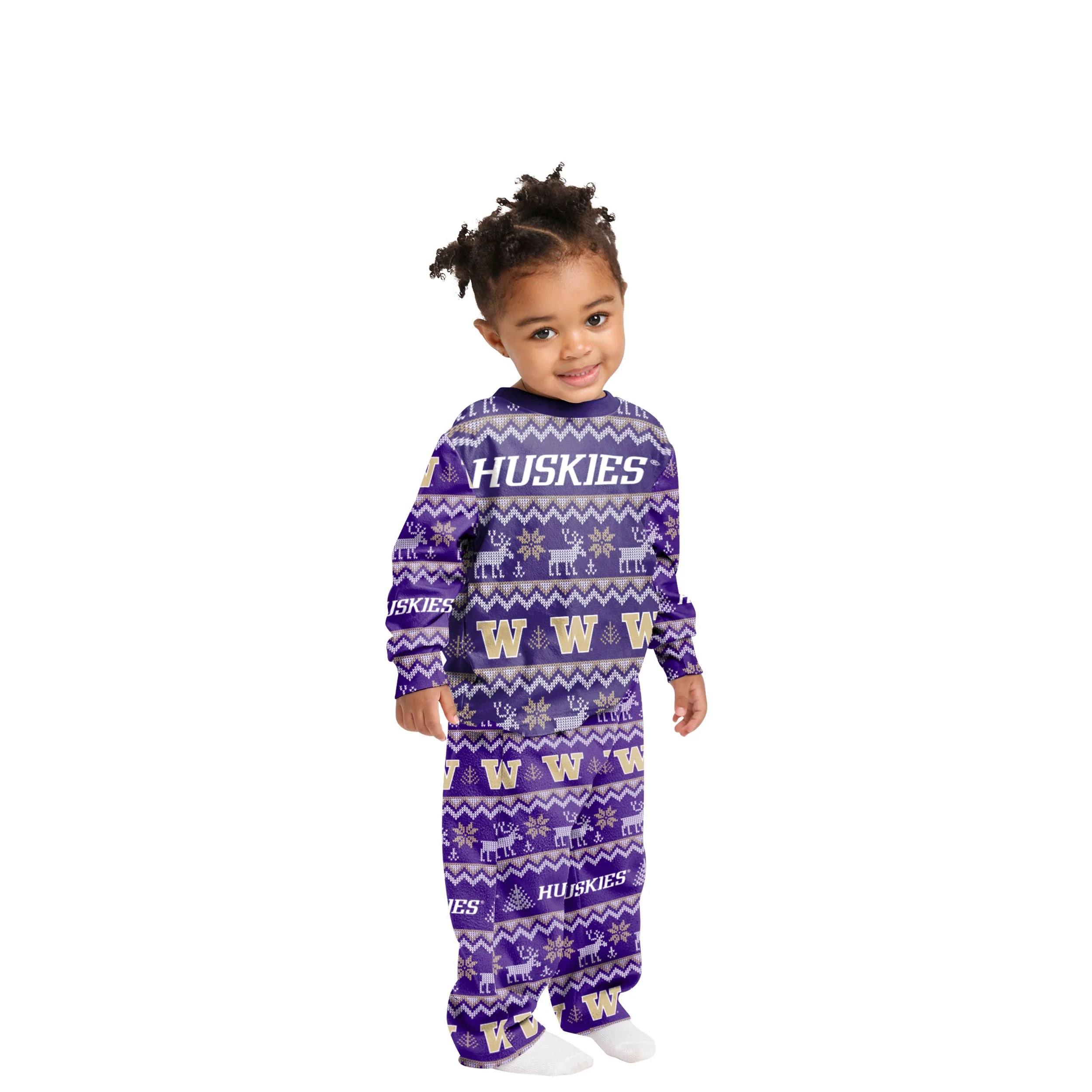 Washington Huskies NCAA Ugly Pattern Family Holiday Pajamas - Image 3