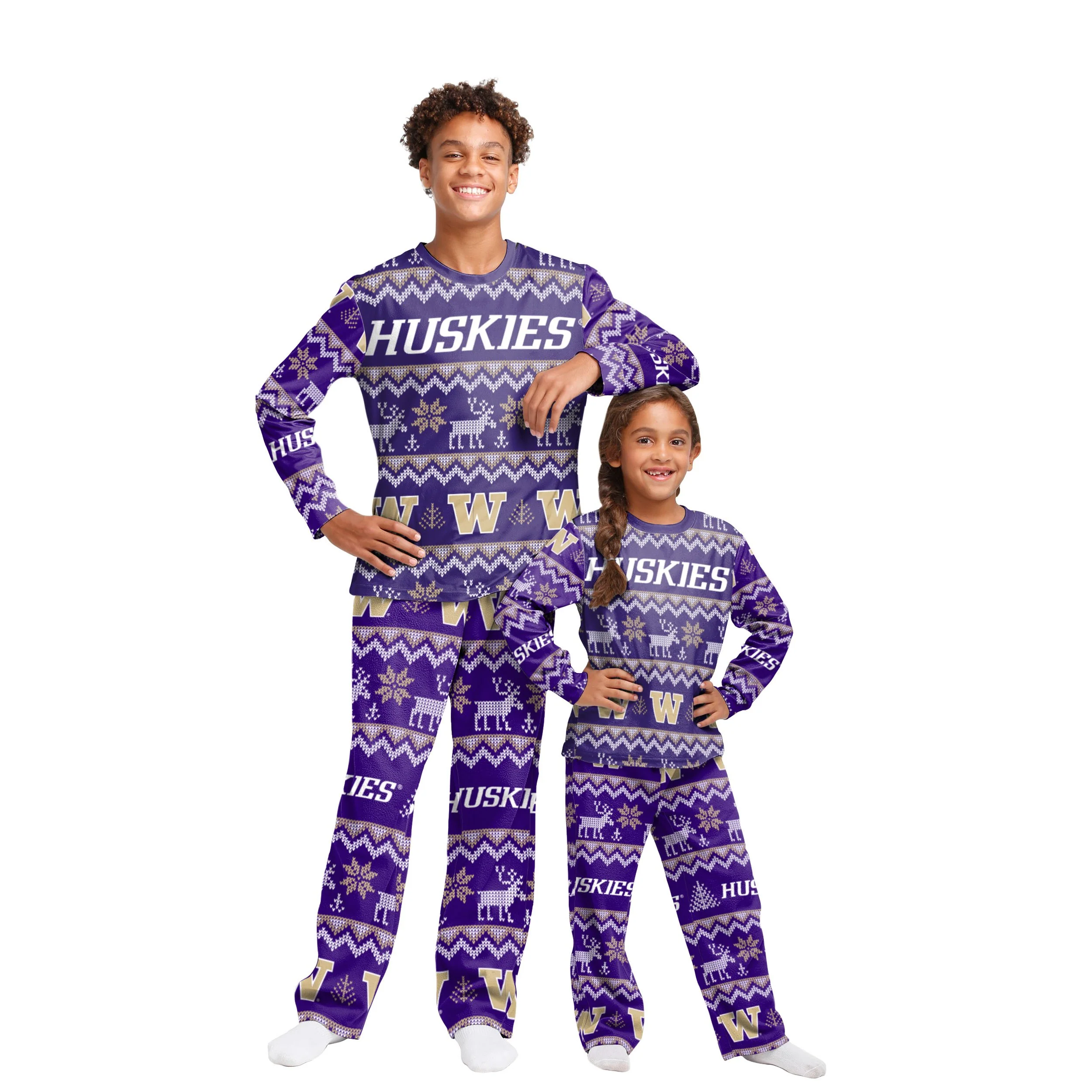 Washington Huskies NCAA Ugly Pattern Family Holiday Pajamas - Image 4