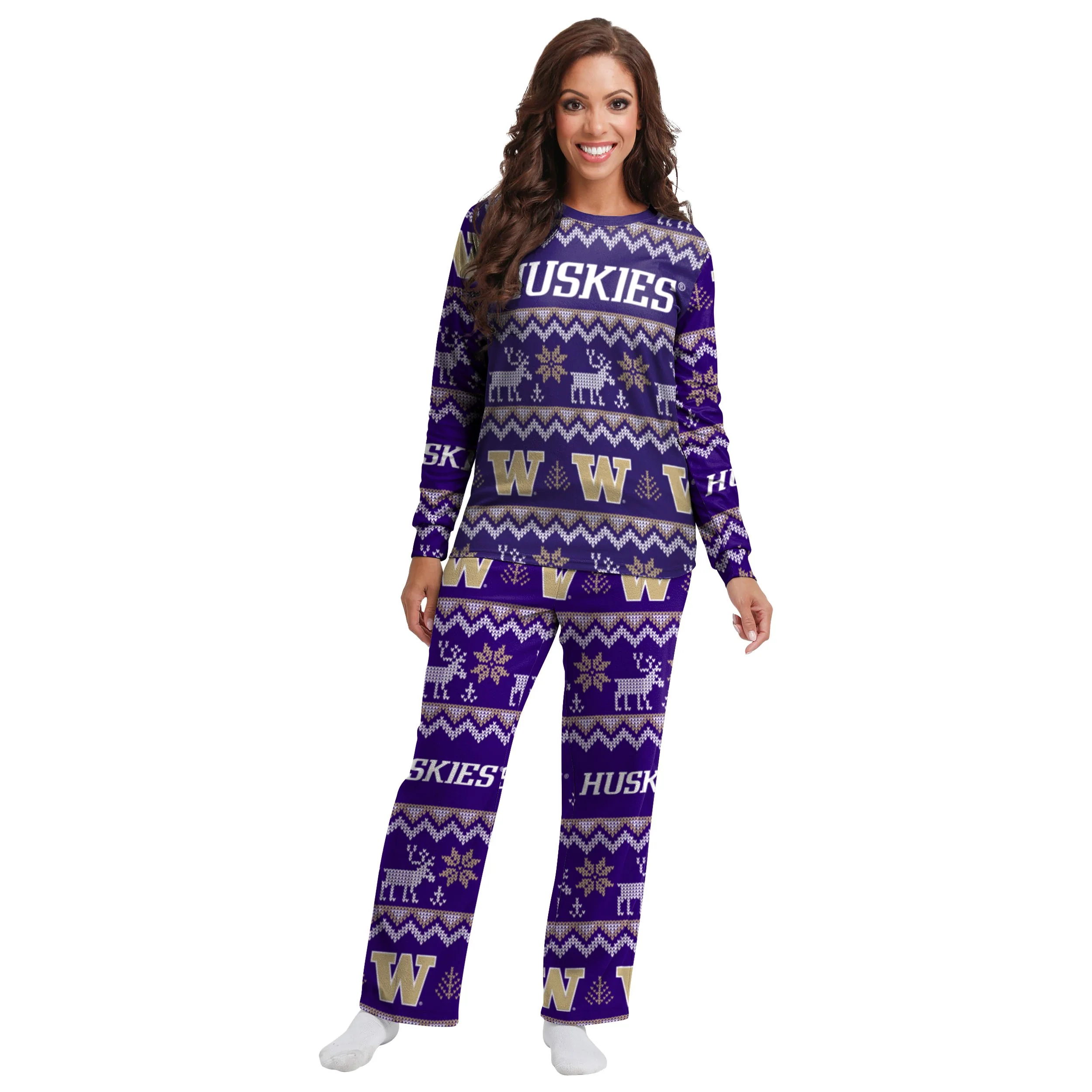 Washington Huskies NCAA Ugly Pattern Family Holiday Pajamas - Image 5