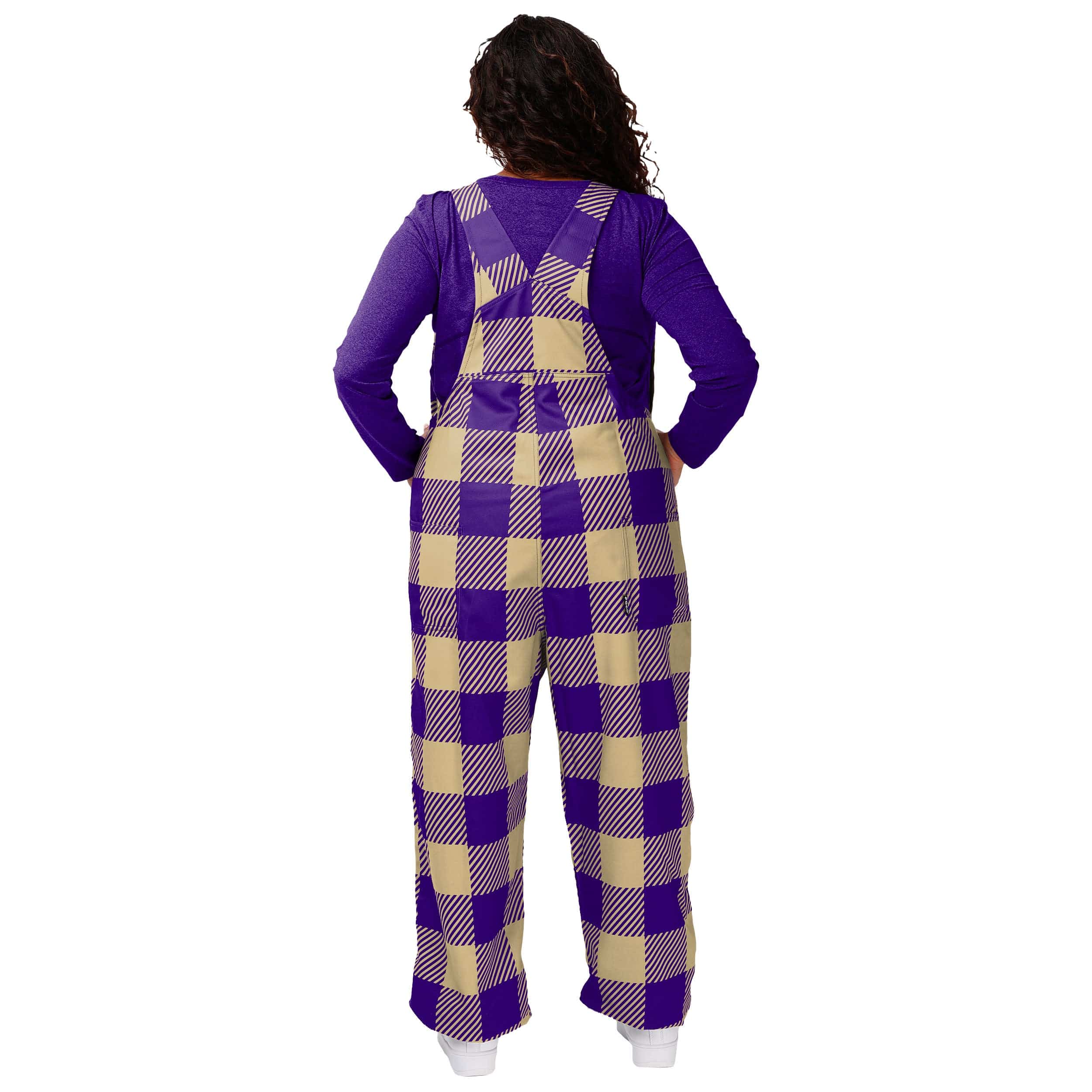 Washington Huskies NCAA Womens Plaid Bib Overalls - Image 2