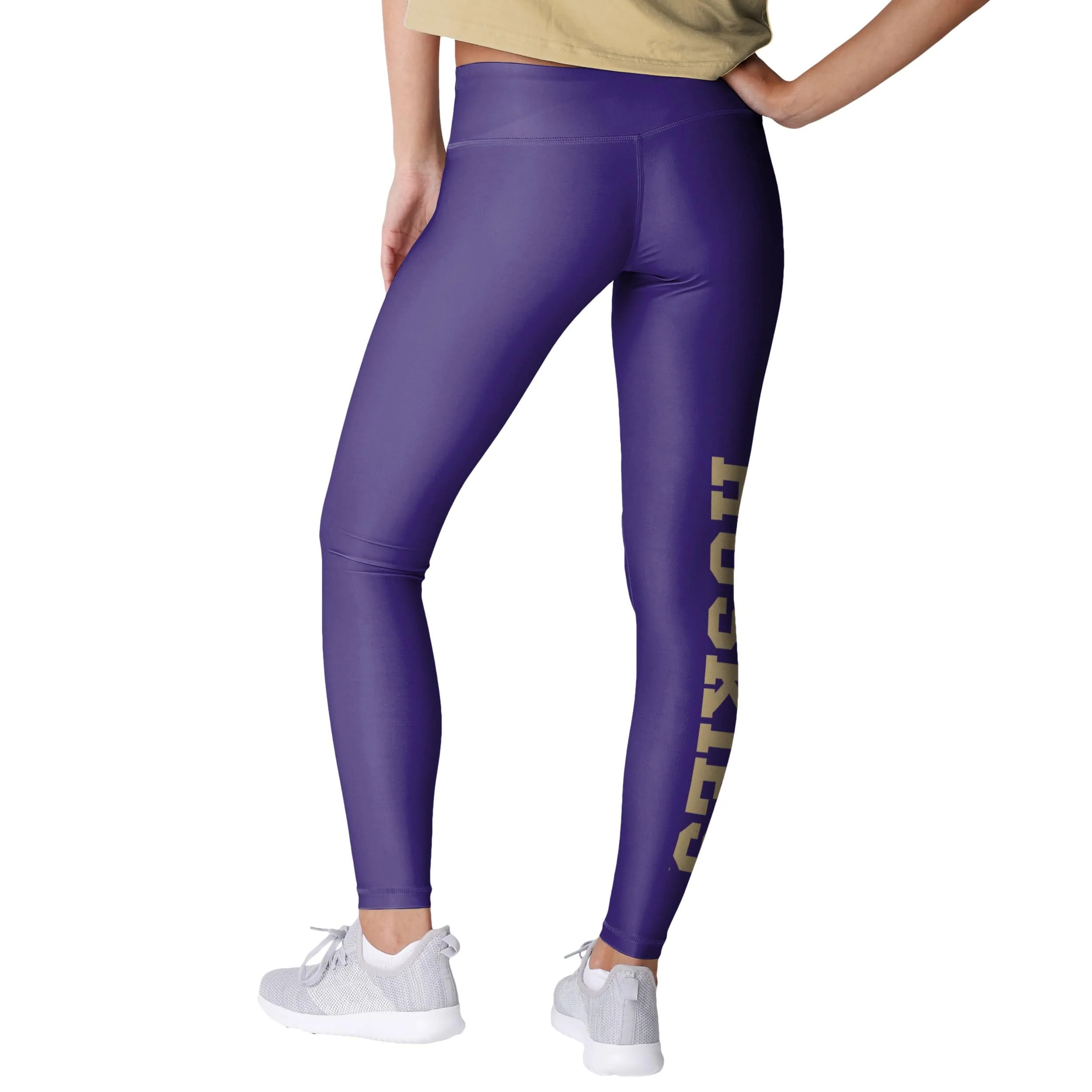 Washington Huskies NCAA Womens Solid Big Wordmark Leggings - Image 2