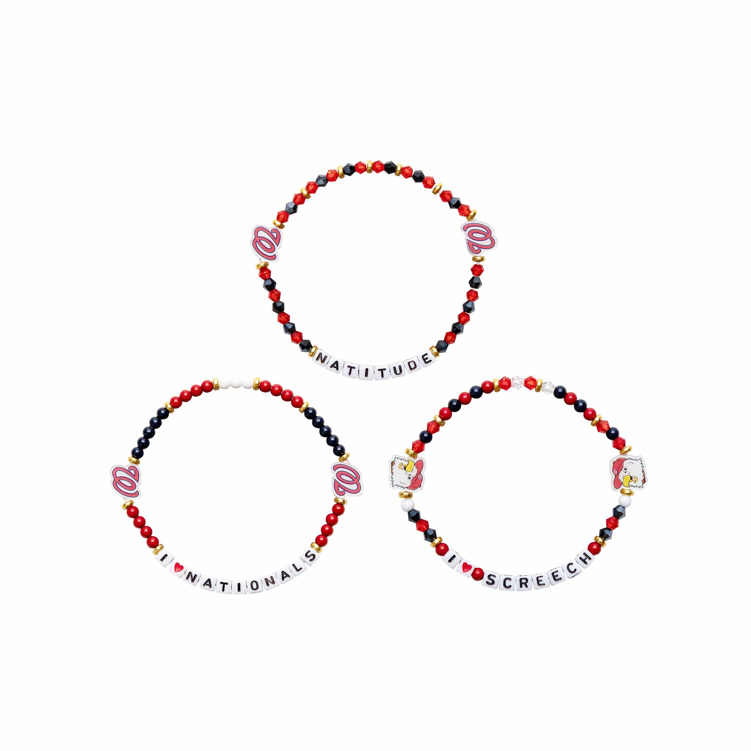 Washington Nationals MLB 3 Pack Friendship Bracelet - Image 3